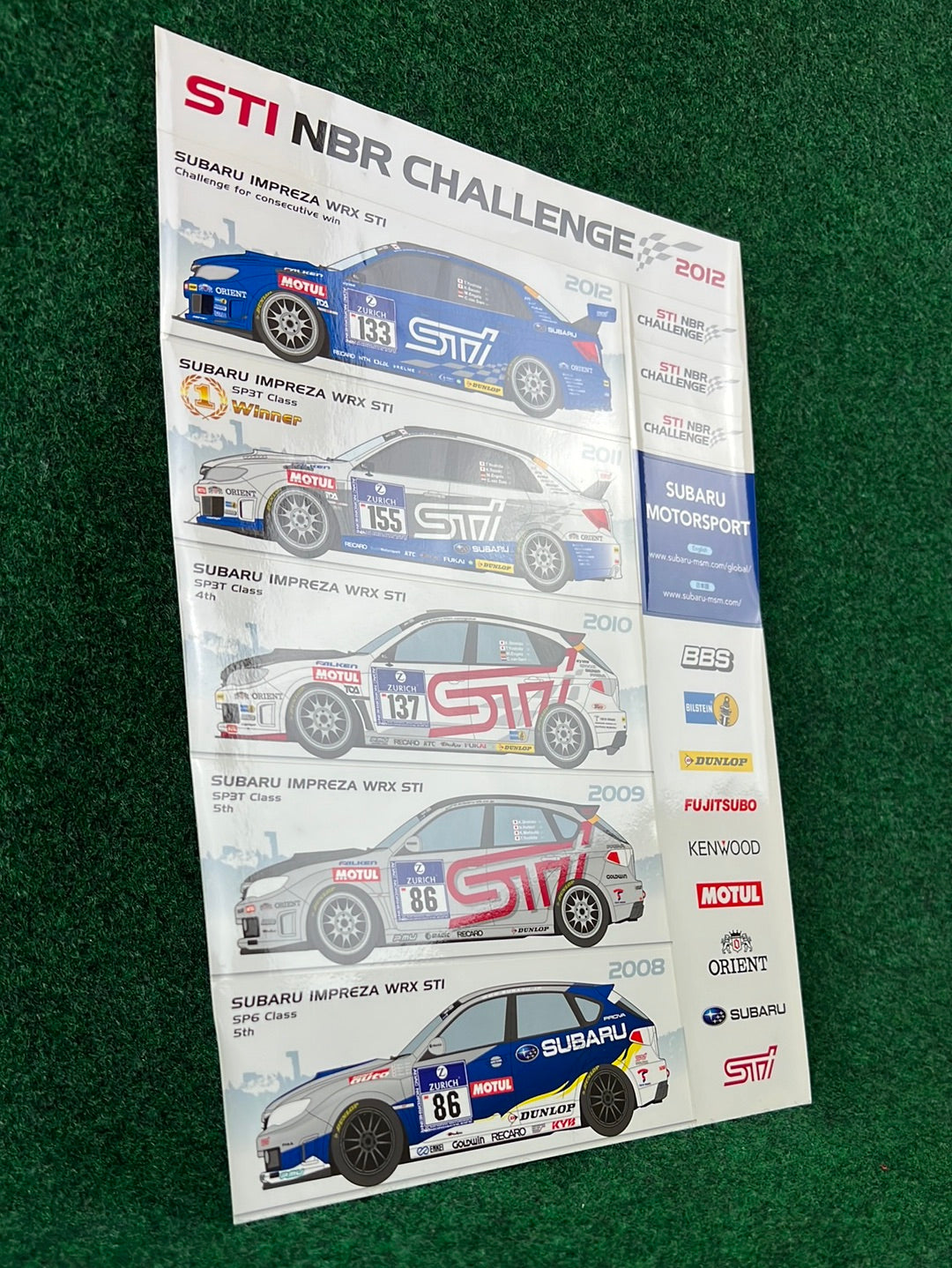 STI NBR Challenge 2012 Sticker Sheet