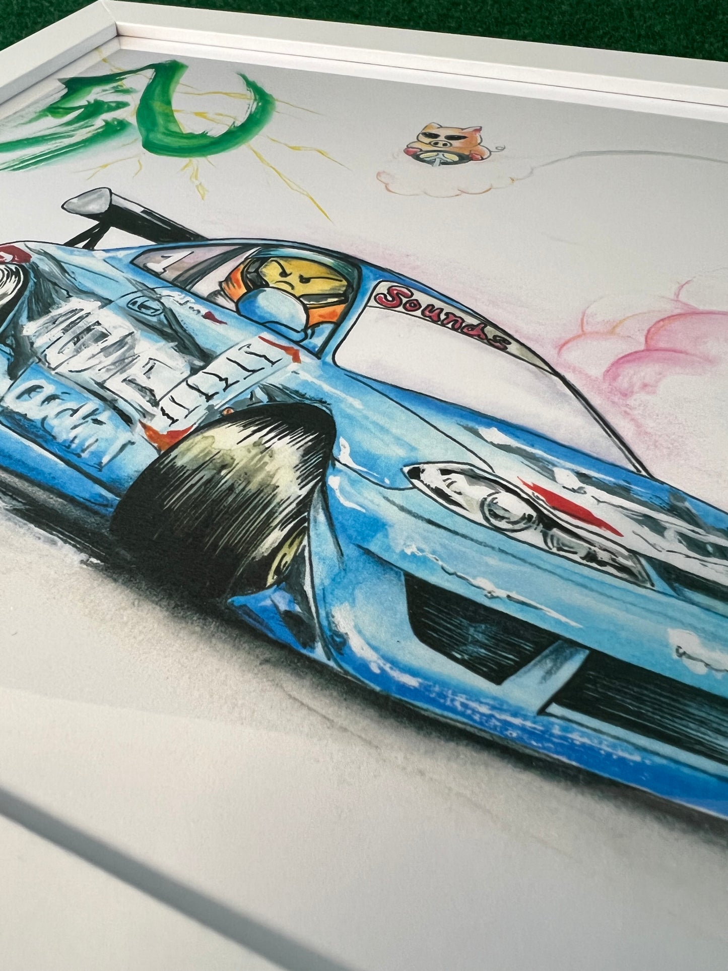 D1GP Nissan Silvia S15 GReddy Cockpit Yasuyuki Kazama Inspired Framed Car Art