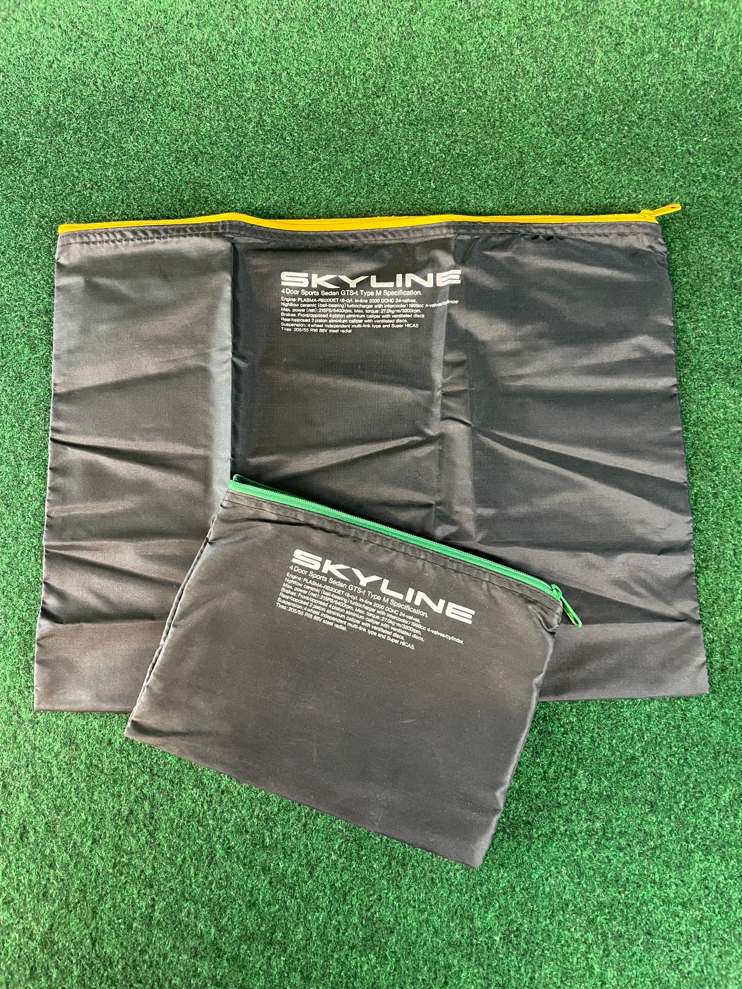 Nissan Skyline R32 GTS-T Type M - Green and Yellow Zipper Bags Set