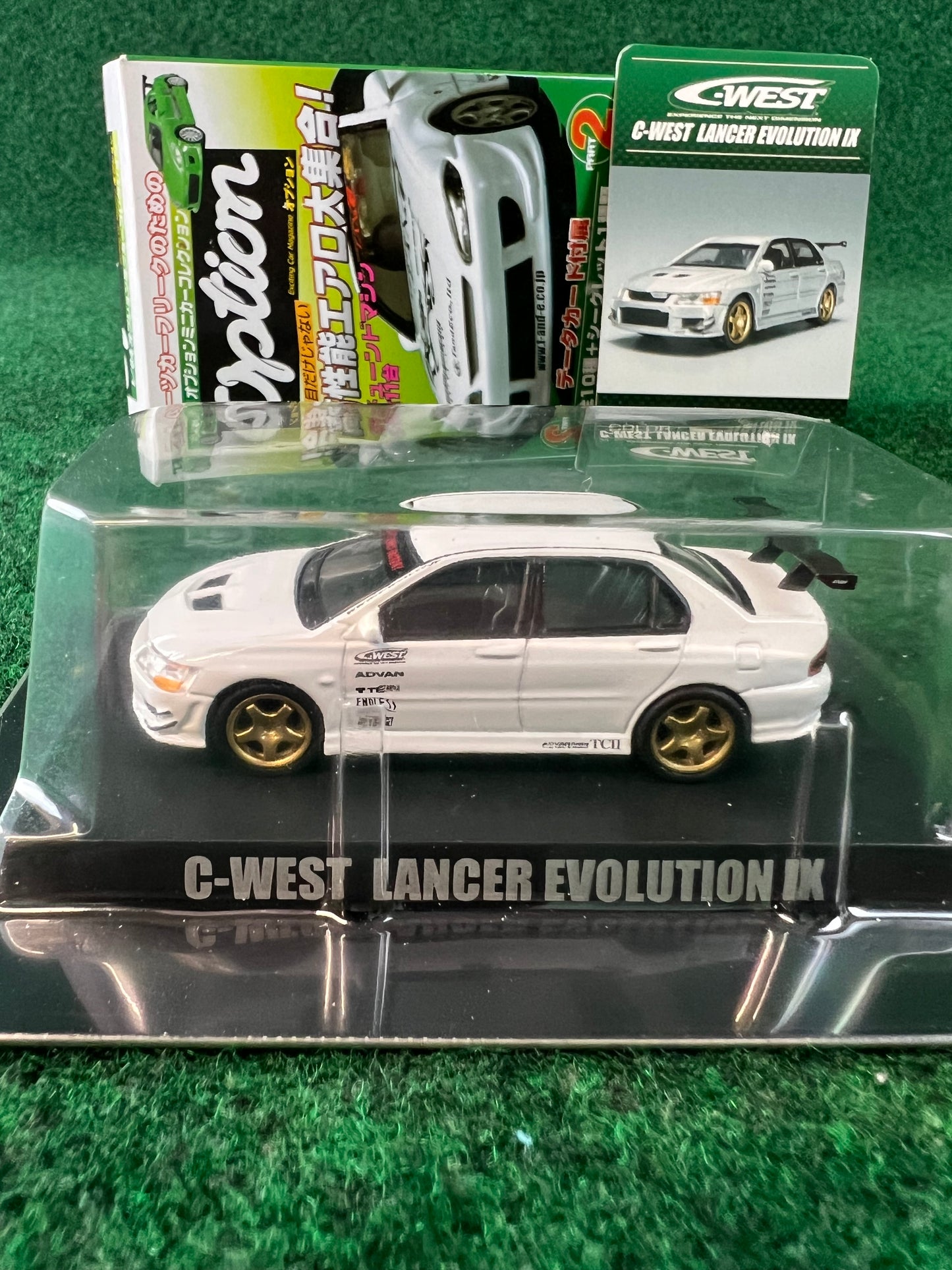 Aoshima - Option C-West Mitsubishi Lancer Evo IX (White) 1/64 Scale Diecast Car
