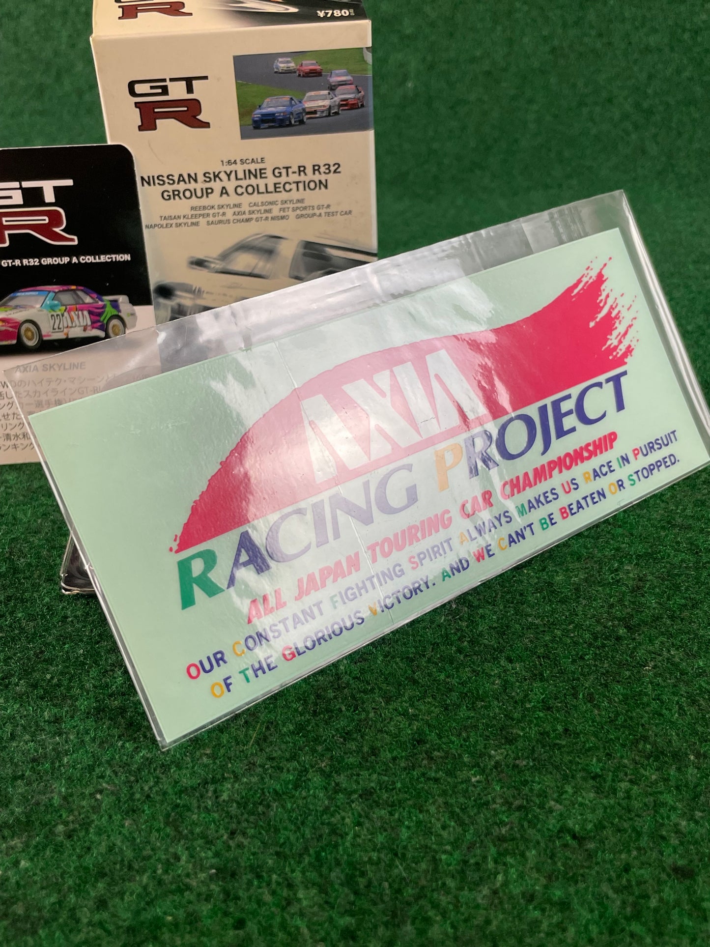 AXIA Group A Nissan Skyline R32 GT-R Vintage Sticker & 1/64 Scale Diecast Set