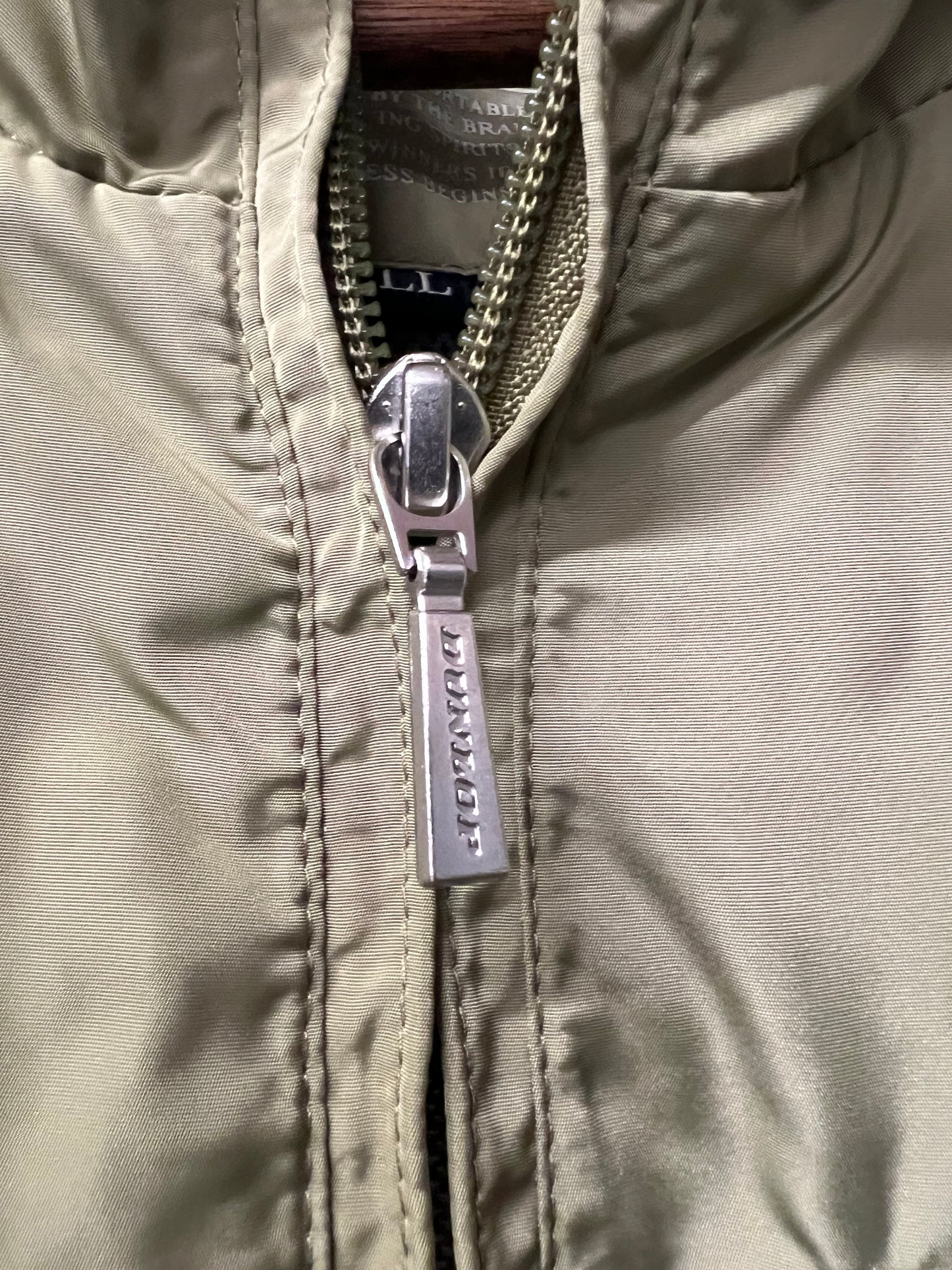 DUNLOP Motorsport -“Sports Oriented Since 1888” Olive Green Windbreaker Zip Up Jacket - LL