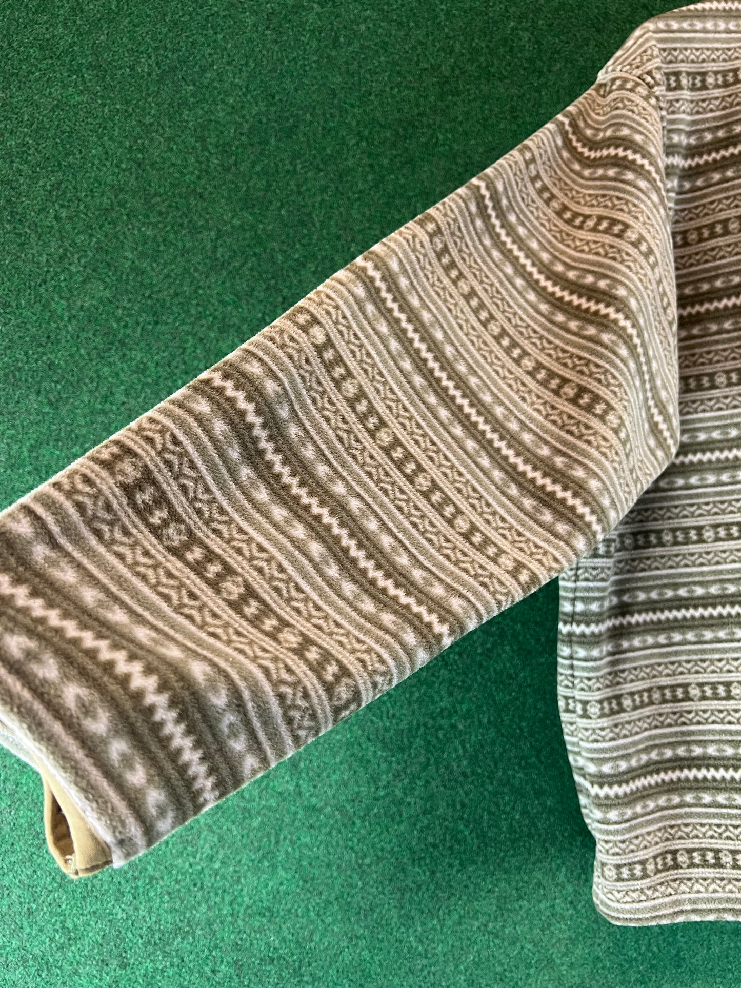 DUNLOP Motorsport - Green/Tan Patterned Fleece Zip Up Jacket - 3L