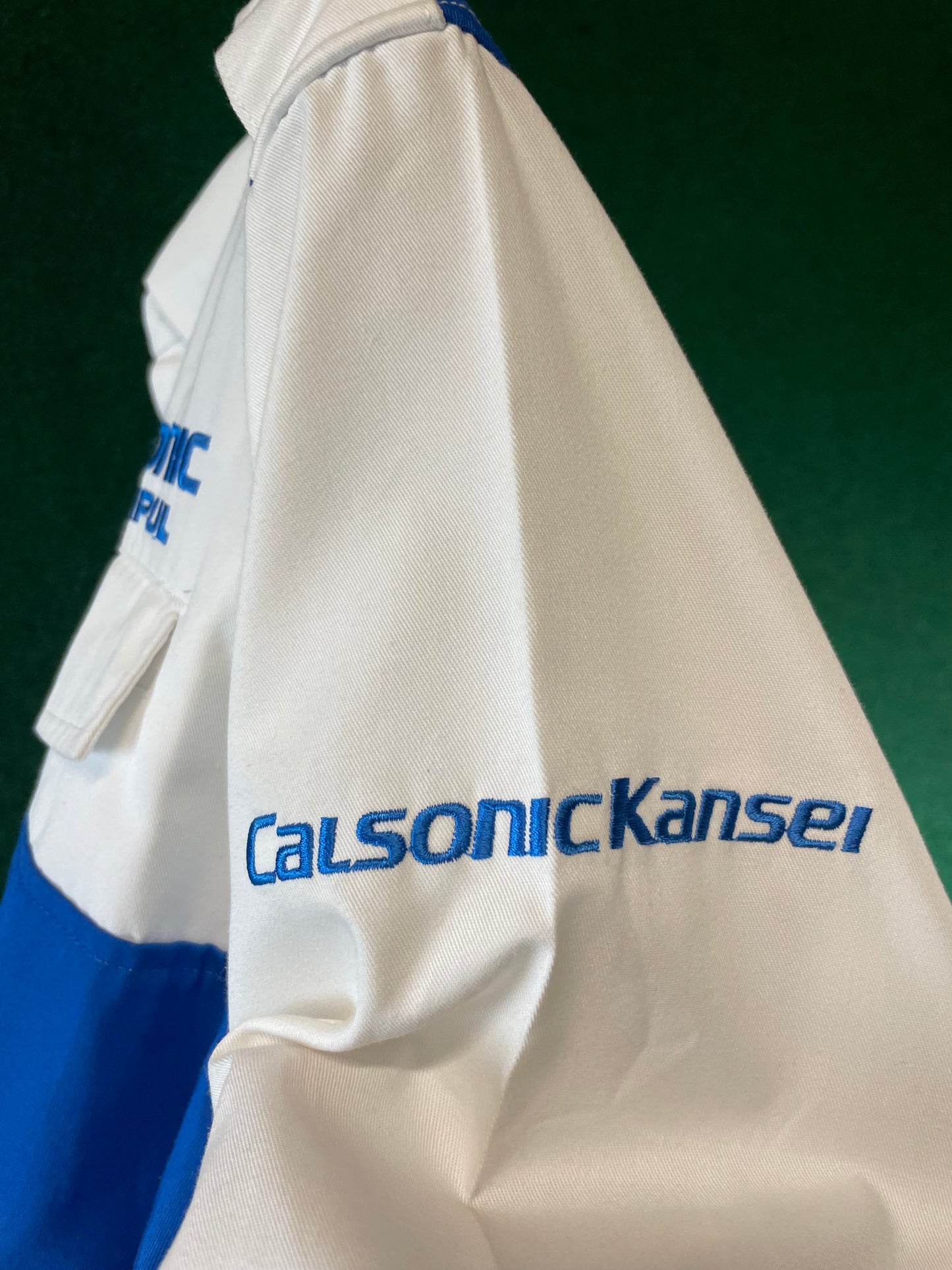 Calsonic Team IMPUL - Blue & White Long Sleeve Buttondown Crew Shirt