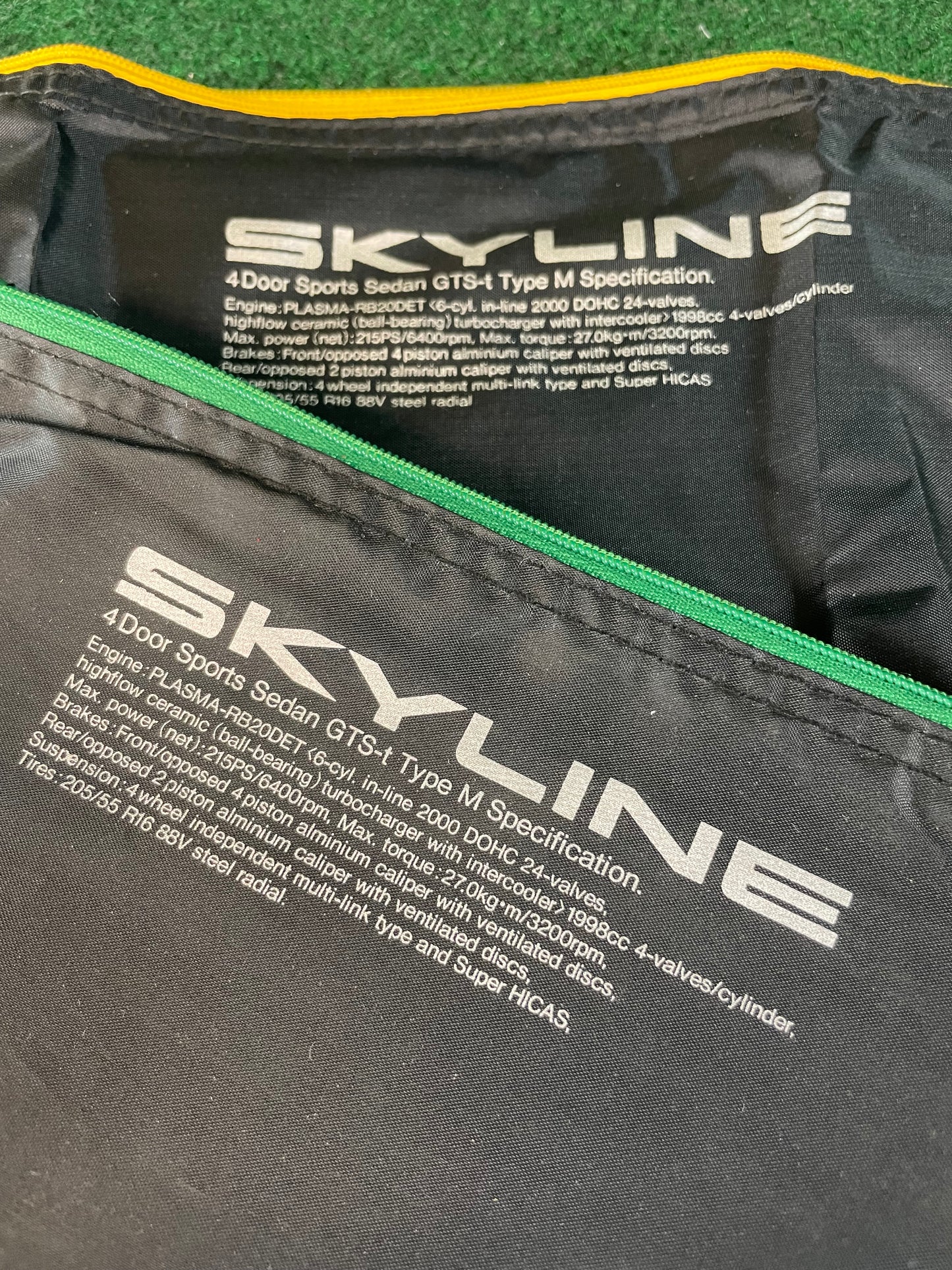 Nissan Skyline R32 GTS-T Type M - Green and Yellow Zipper Bags Set