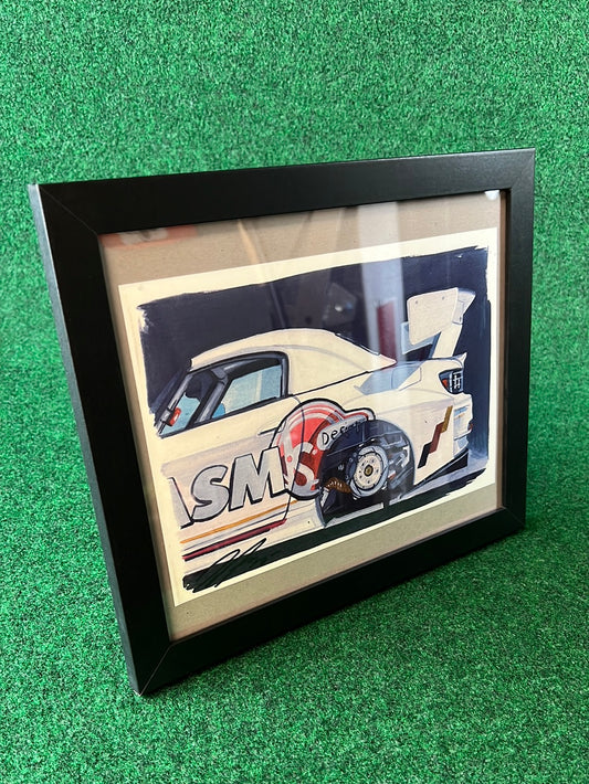 UNDERDOGZ - ASM Honda S2000 Time Attack Racecar Rear View Wheel Off Hand Drawn, Watercolor Painted & Signed Print