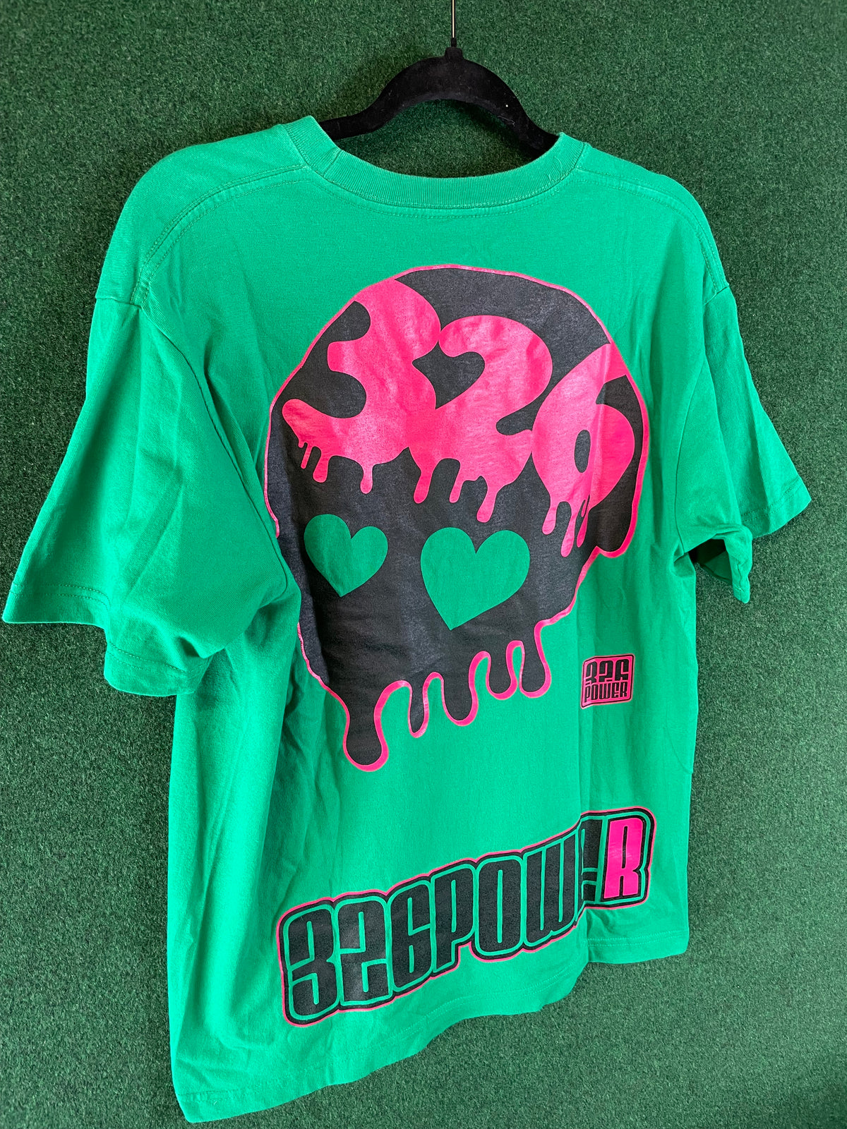326POWER - Green/Pink/Black Skull Drip T-shirt