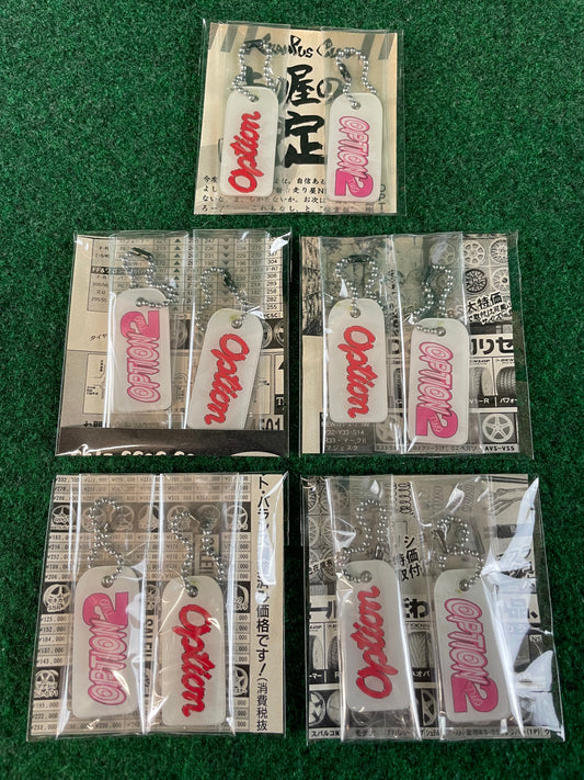 Option & Option2 Clear Flexible Logo Keychain Sets