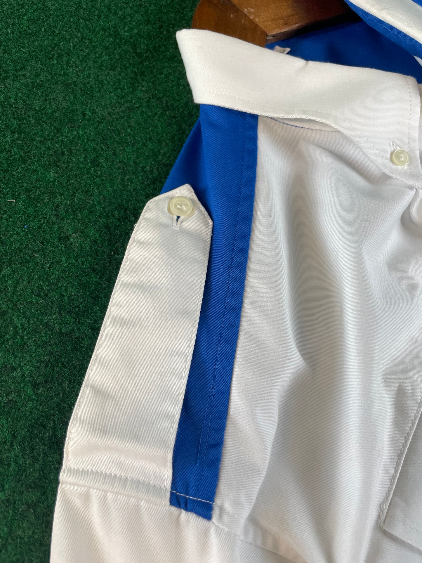 Calsonic Team IMPUL - Blue & White Long Sleeve Buttondown Crew Shirt