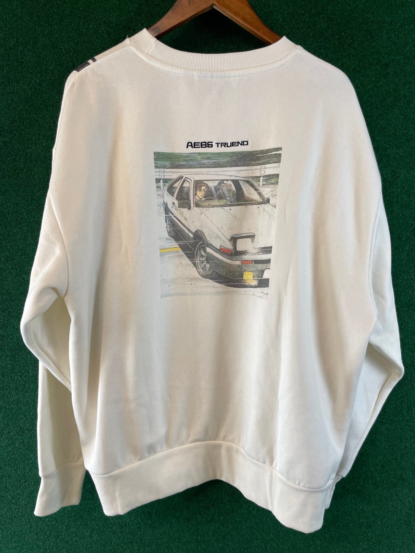 Initial D - 30th Anniversary Fujiwara Tofu Shop Toyota AE86 White Sweatshirt (XL)