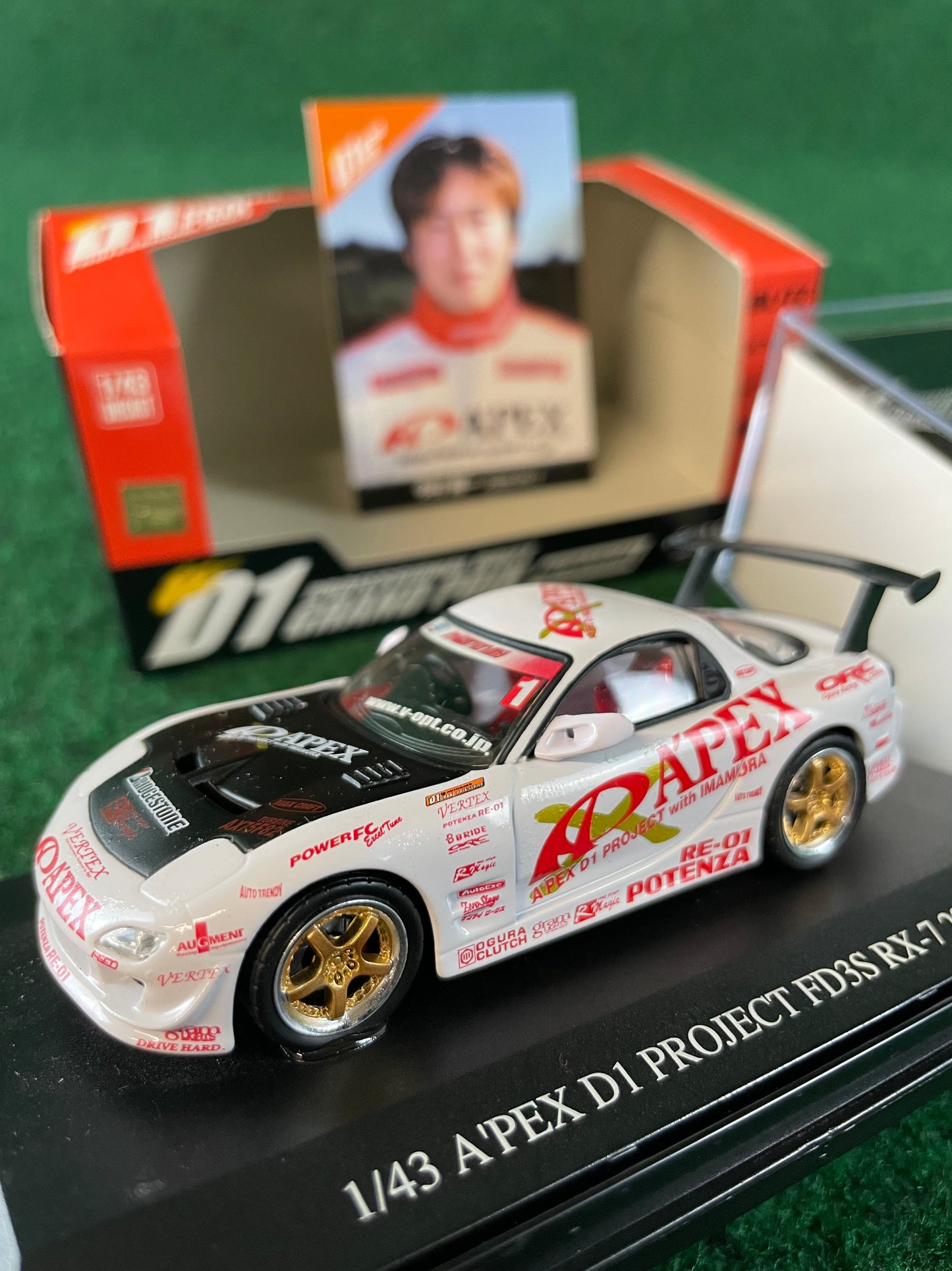 DISM D1 Grand Prix Memorial - 2003 A’pexi Mazda RX-7 1/43 Scale Diecast