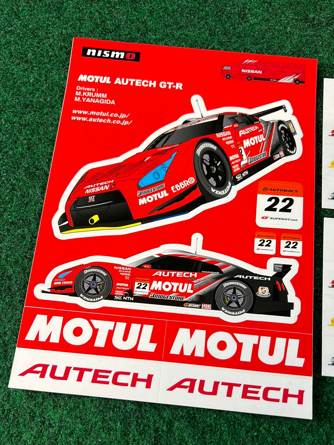 Super GT Nissan Motorsports Motul Autech Nismo R35 GTR Sticker Sheet Set