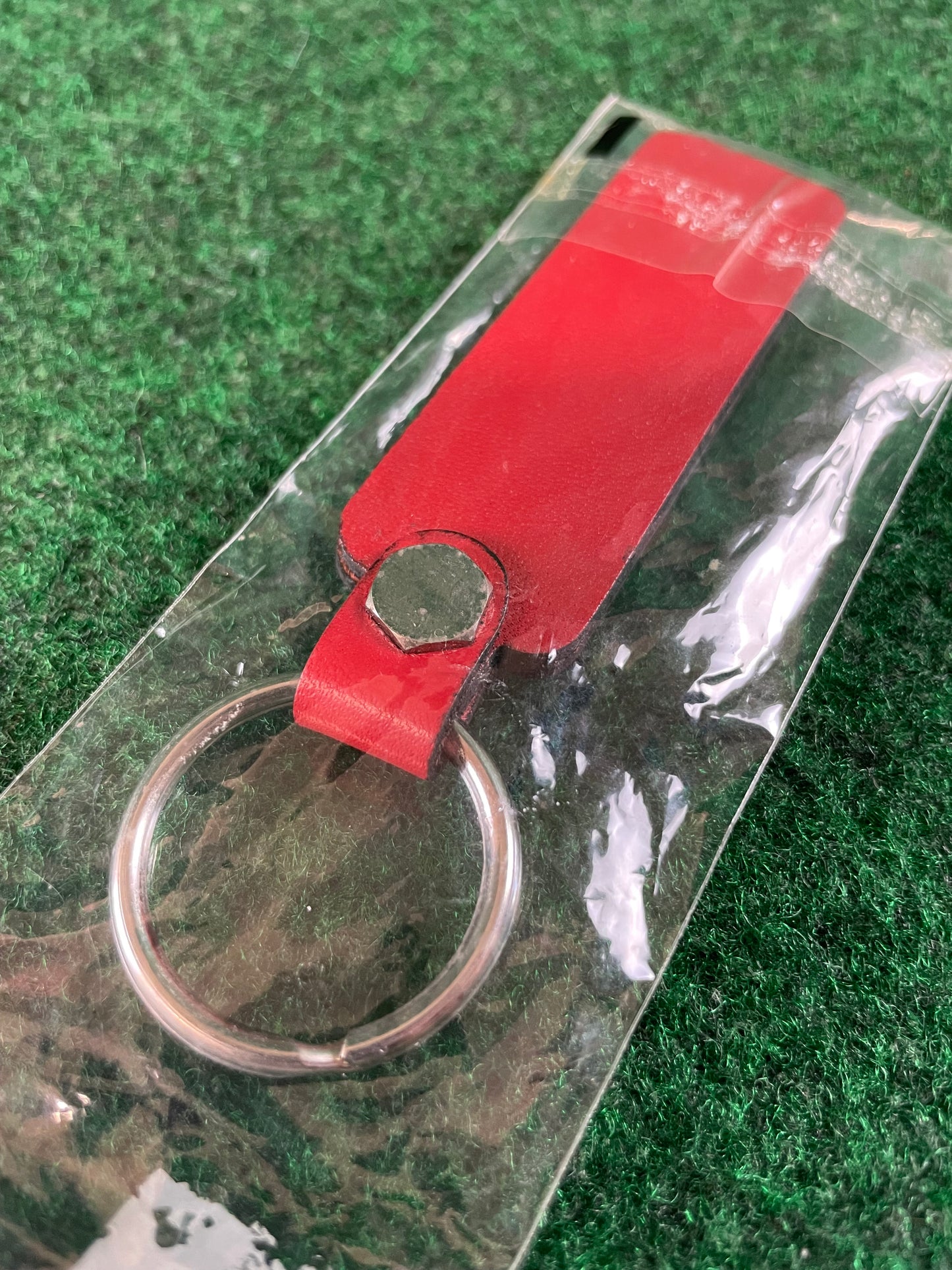 Honda Racing - Red/Black Leather & Carbon Fiber Keychain