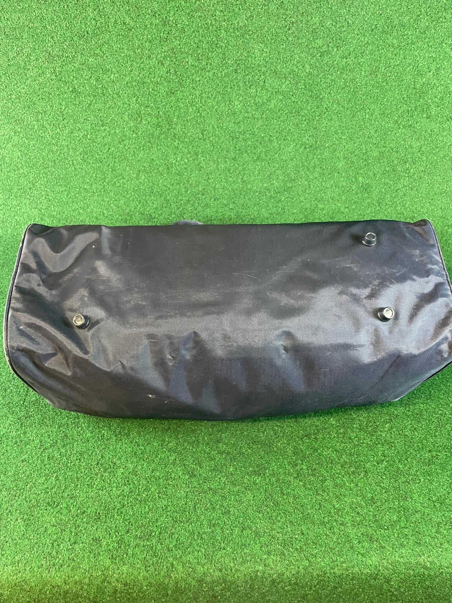 BRIDGESTONE - Vintage Navy Blue w/ White Lettering Red Duffle Bag