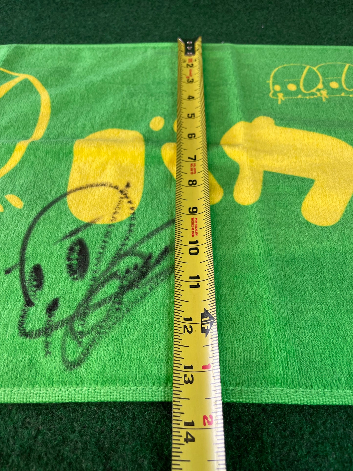 URAS Autographed Green & Yellow Towel
