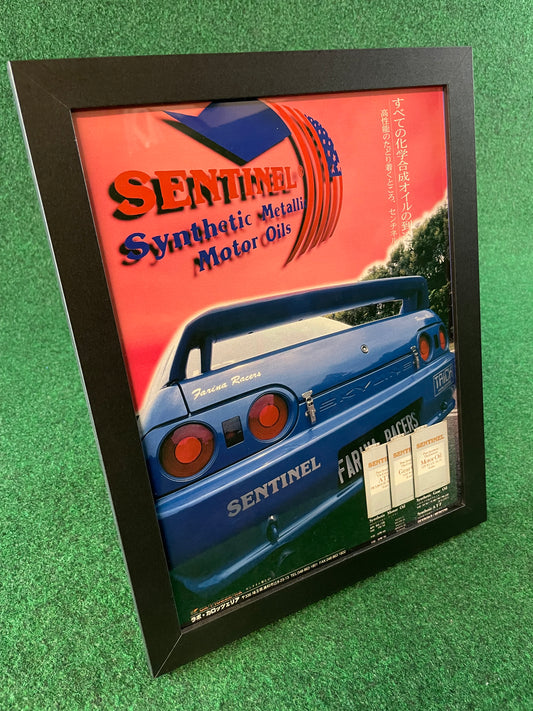 Sentinel - Synthetic Metallic Motor Oils Nissan Skyline R32 Framed Advertisement Picture