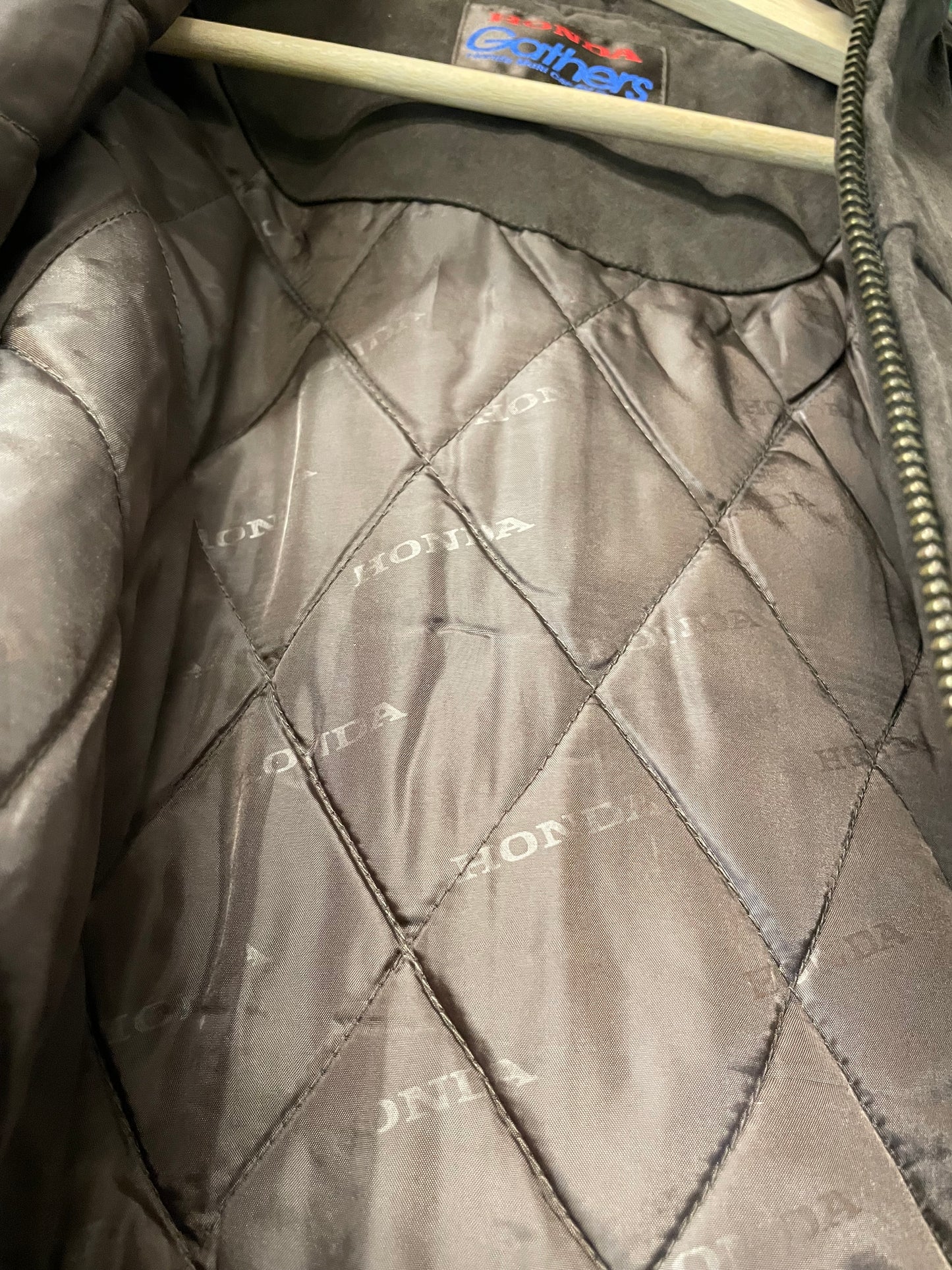 Honda & GATHERS - Insulated Brown Suede Style Exterior with HONDA Logo Lined Jacket