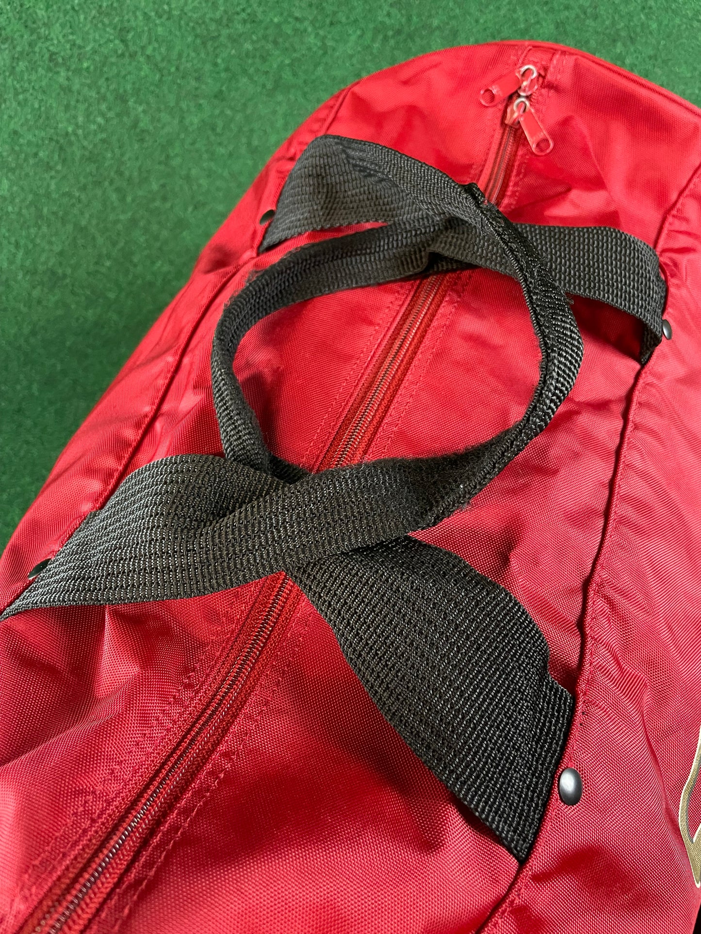 BRIDGESTONE - BEAM Vintage Burgundy w/ Gold Lettering Red Duffle Bag