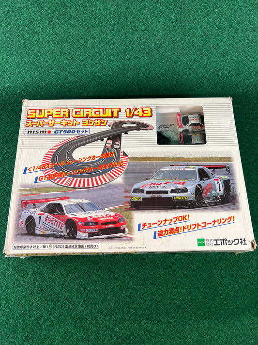 Epoch Super Circuit 1/43 Scale NISMO Nissan Skyline R34 GT-R GT500 Slot Car Set