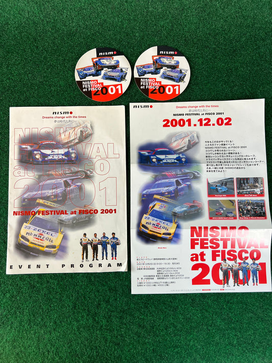 NISMO FESTIVAL at FISCO 2001 Event Program, Flyer & Sticker Set
