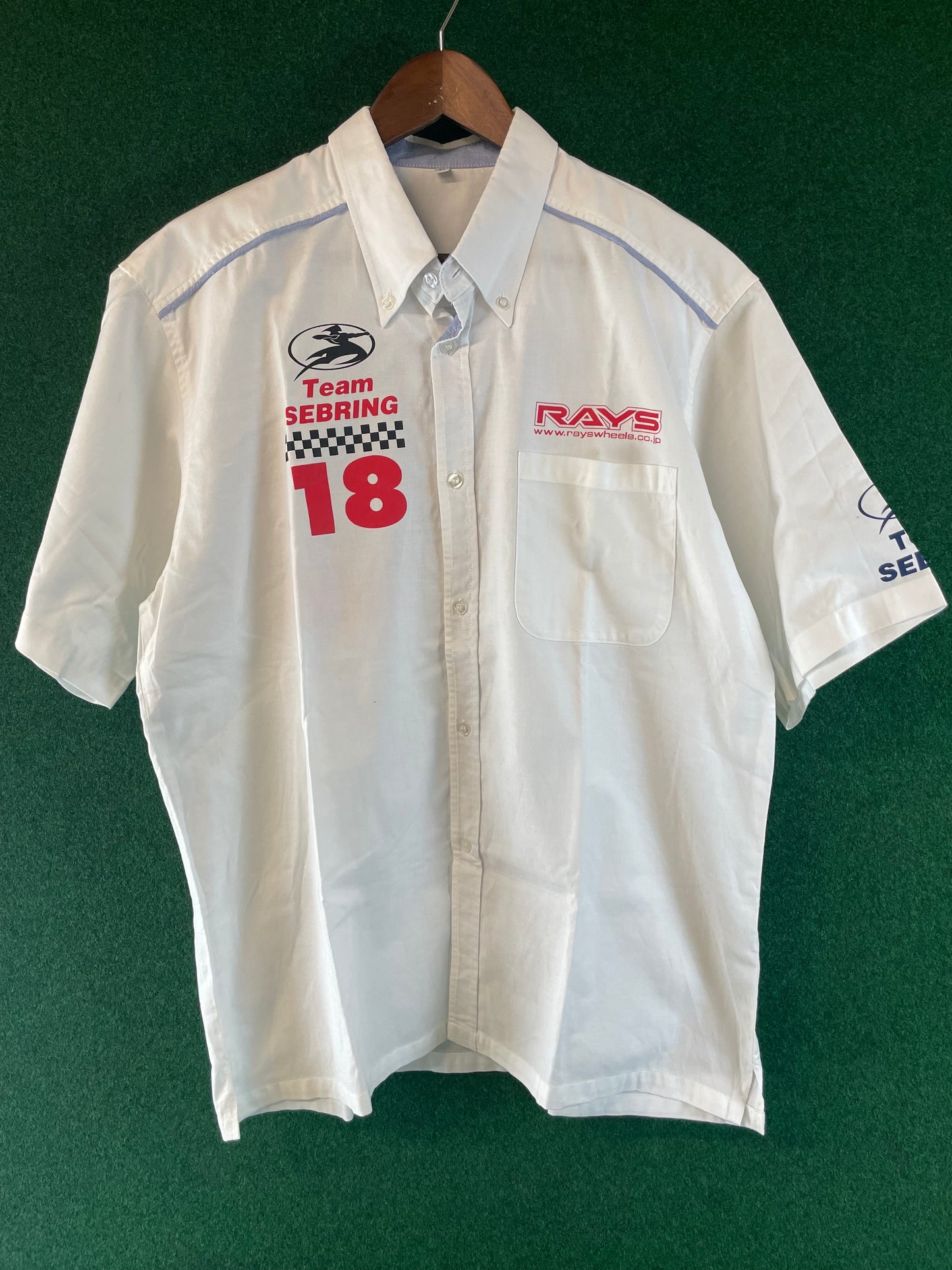 RAYS WHEELS - Team Sebring Racing Team  Button down Short Sleeve Pit Shirt