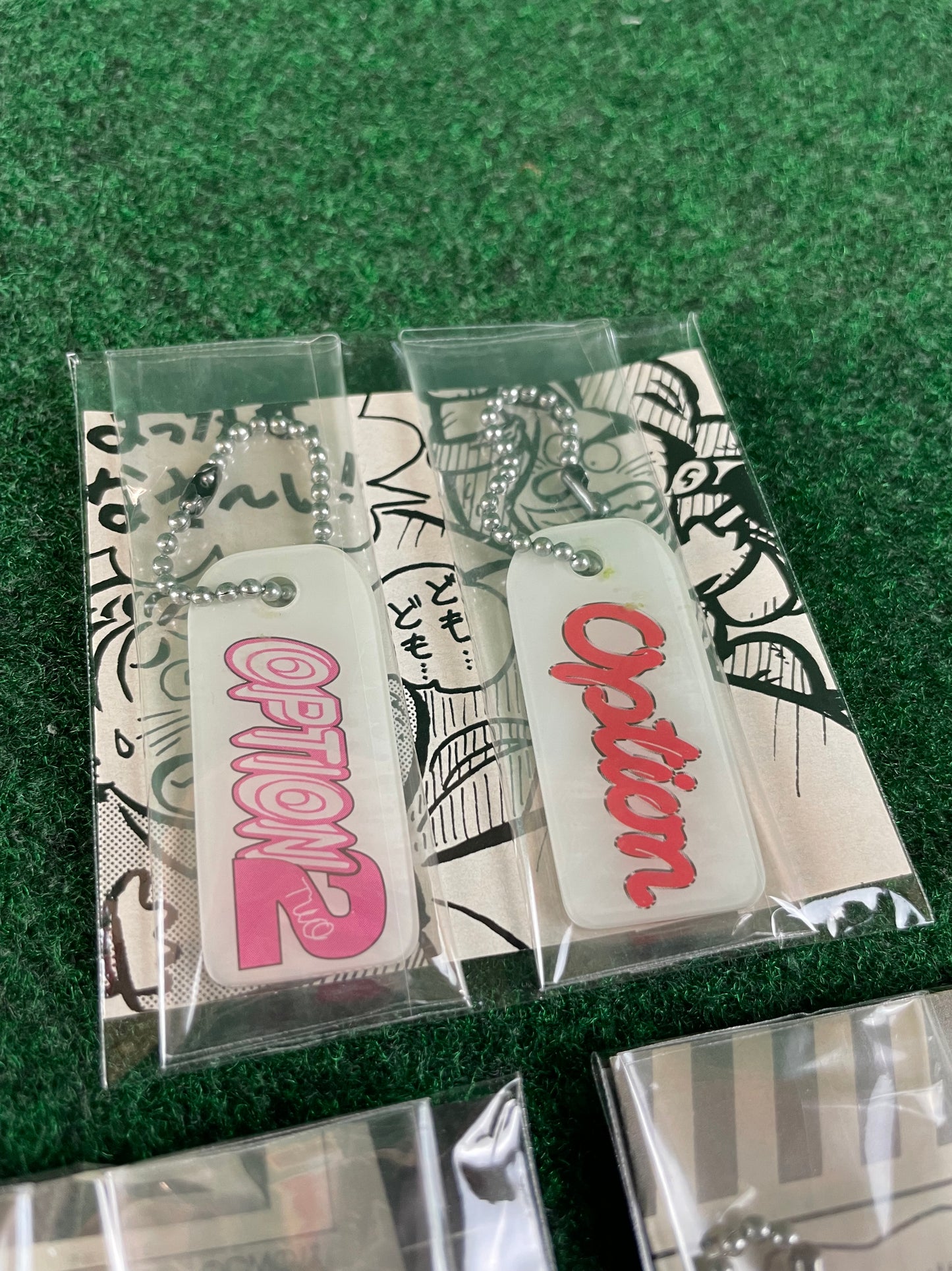 Option & Option2 Clear Flexible Logo Keychain Sets