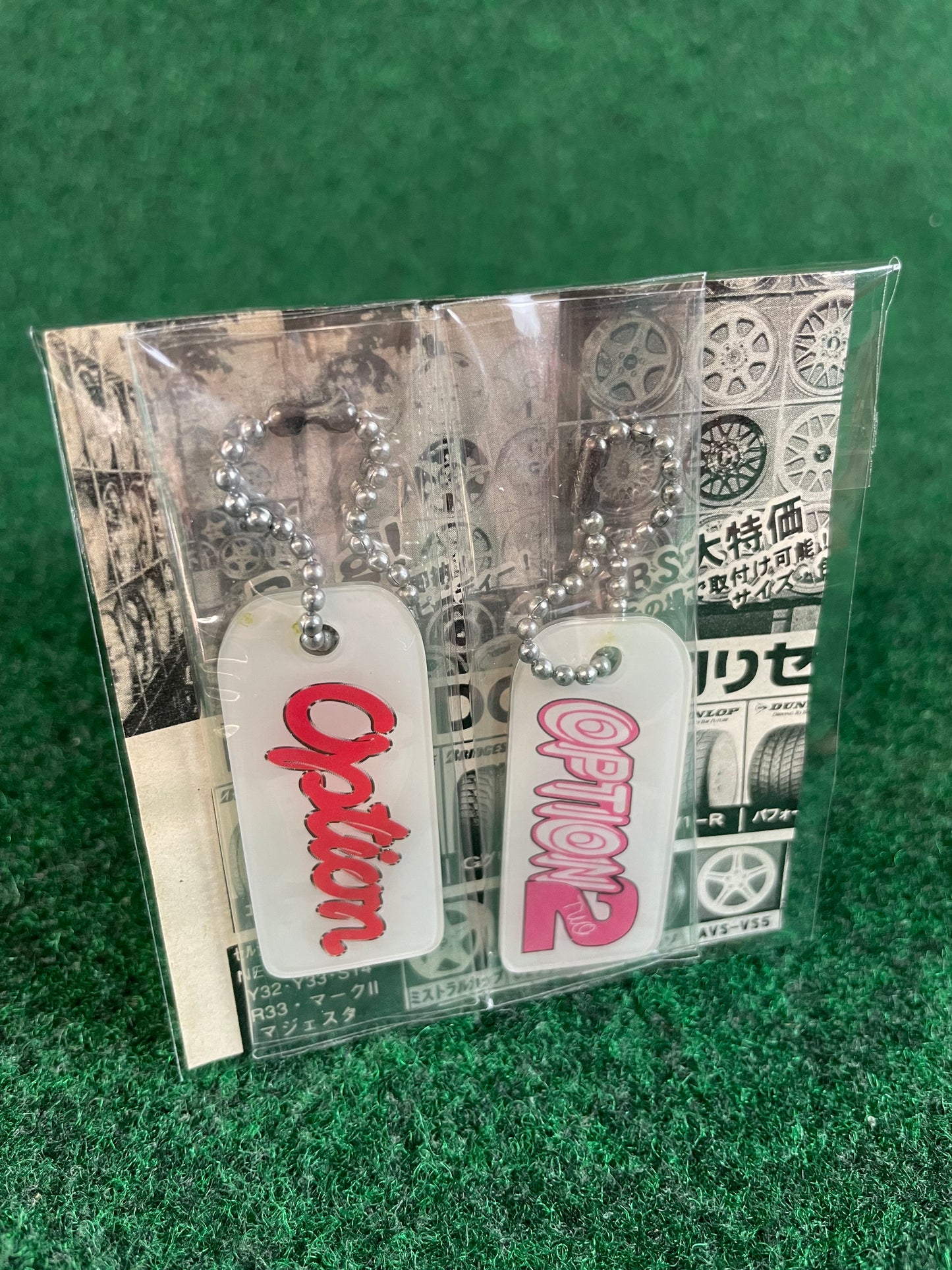 Option & Option2 Clear Flexible Logo Keychain Sets