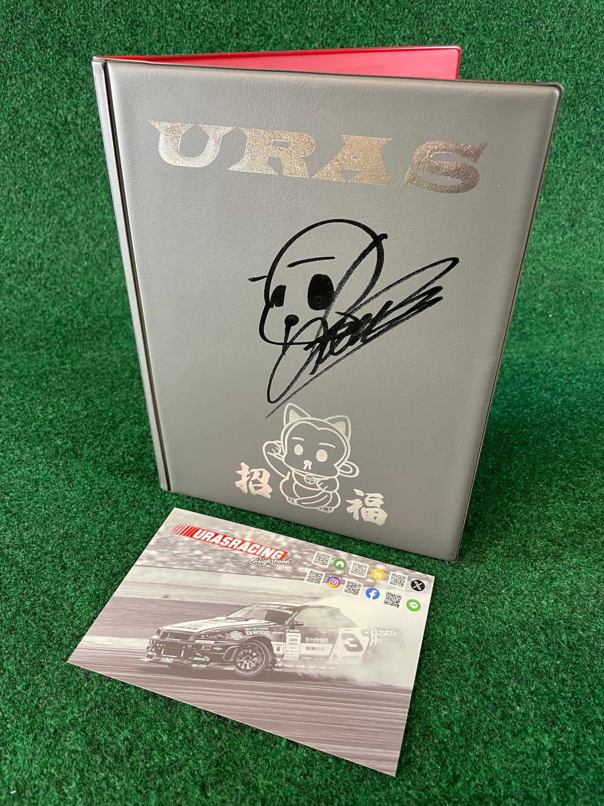 URAS - Autographed Car Document Case Book & Card