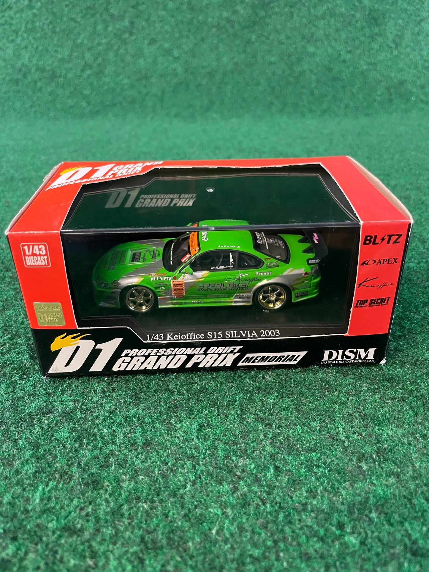 DISM D1 Grand Prix Memorial - 2003 Kei Office Nissan Silvia S15 #1 Car 1/43 Scale Diecast