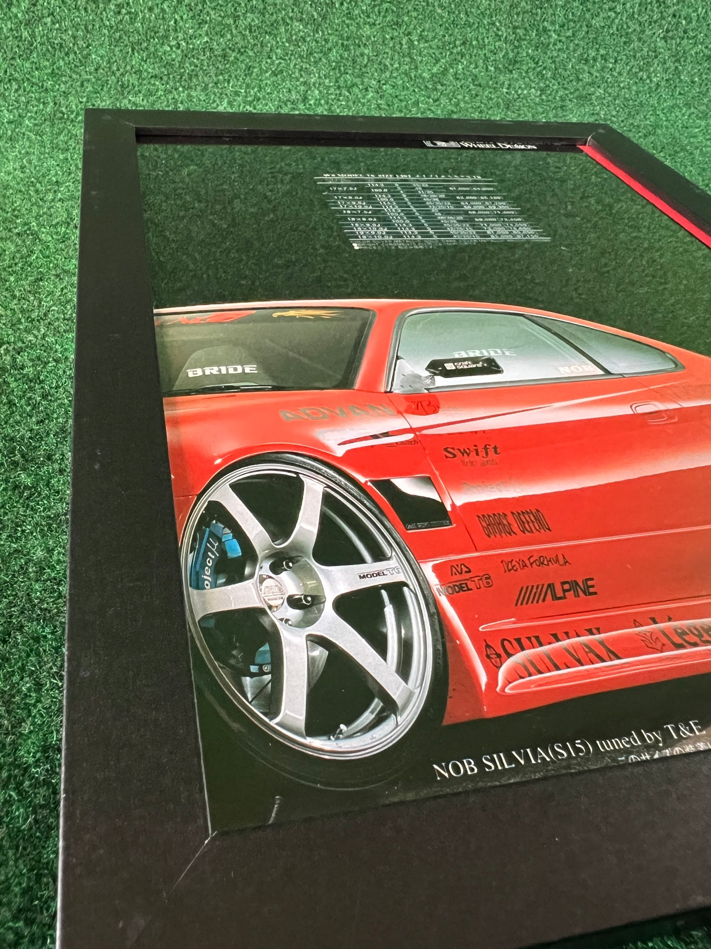Yokohama Wheel - AVS Model T6 Nob Taniguchi T&E Nissan Silvia S15 Framed Advertisement Picture Set
