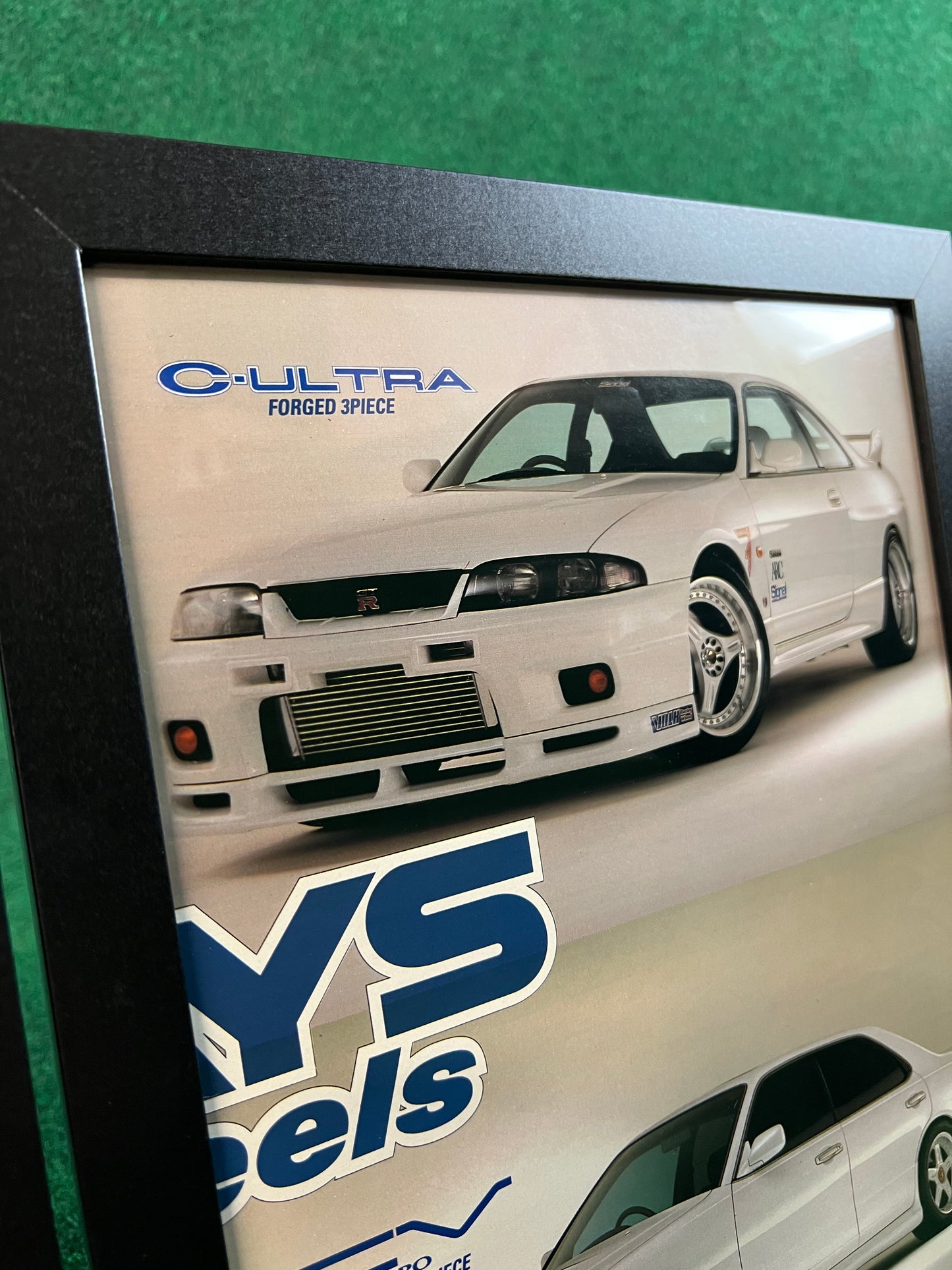 RAYS Wheels - Nissan Cima & Skyline R33 Framed Advertisement Picture Set (1995)