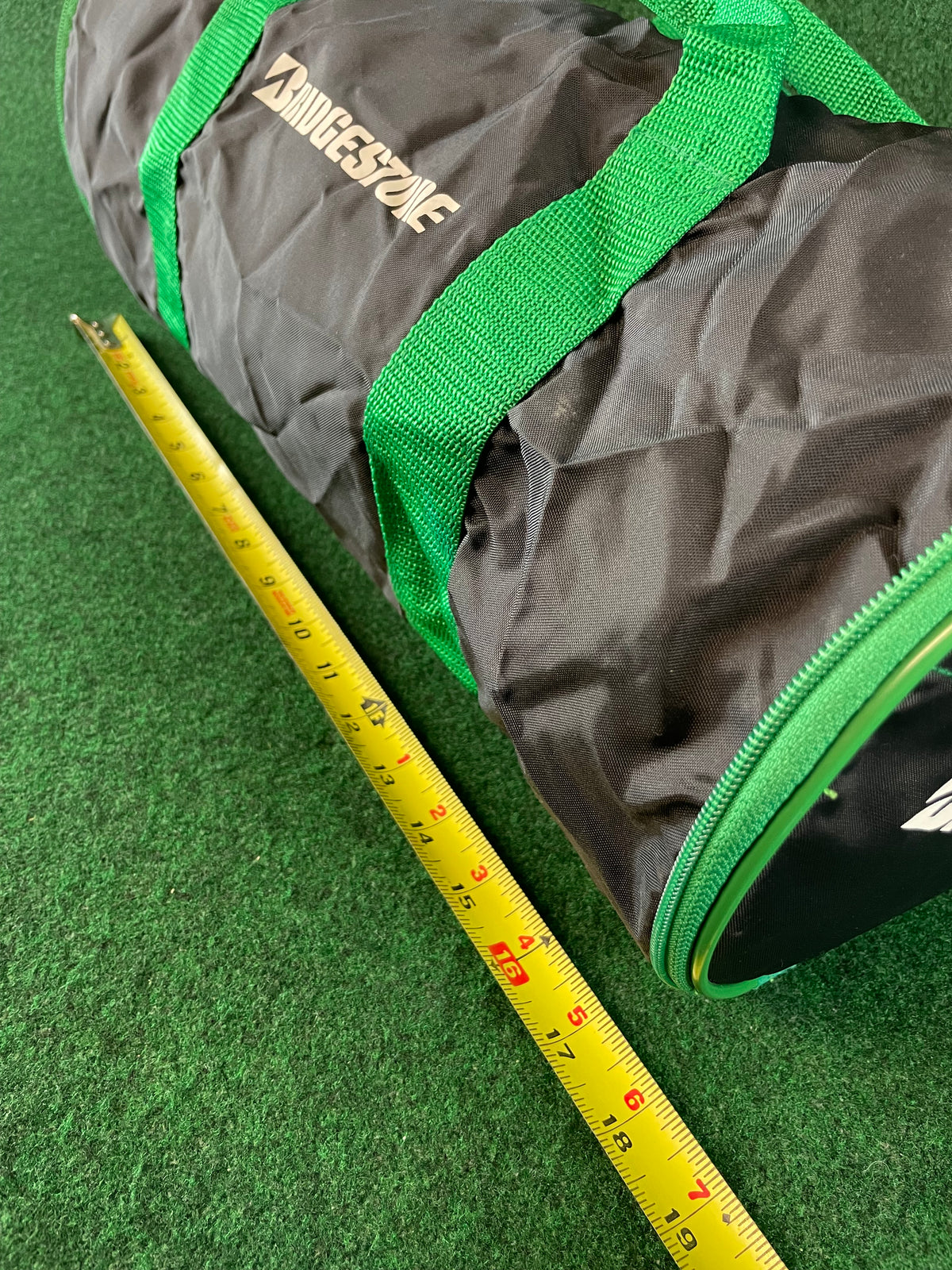 BRIDGESTONE - Black & Green Mini Collapsible Duffle Bag