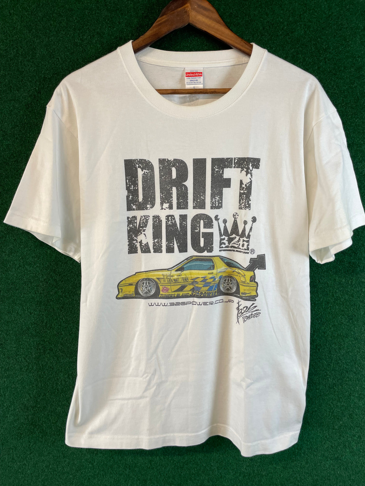 326POWER - DRIFT KING Mazda FC RX-7 Shakotan Has No Limits White T-shirt