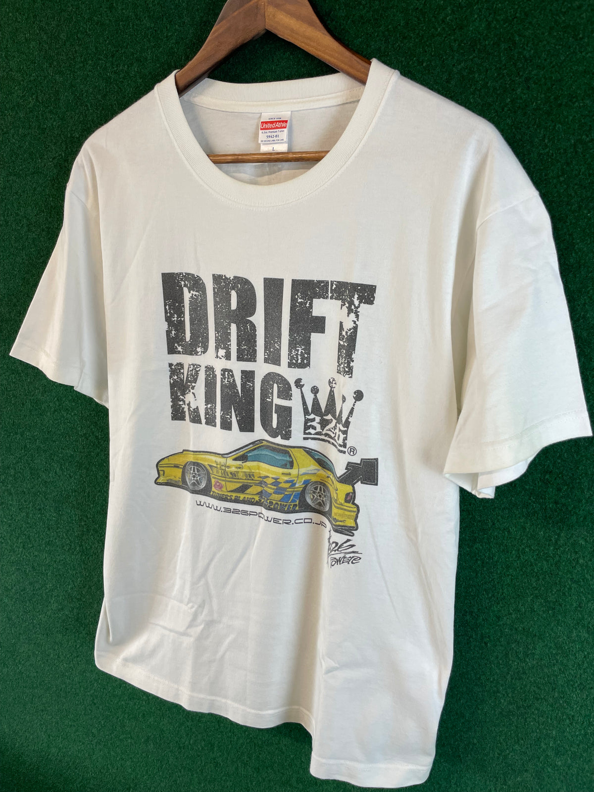 326POWER - DRIFT KING Mazda FC RX-7 Shakotan Has No Limits White T-shirt