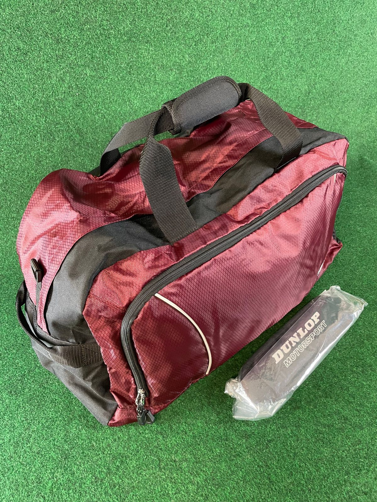 DUNLOP Motorsport - Dark Red & Black Duffle Travel Bag