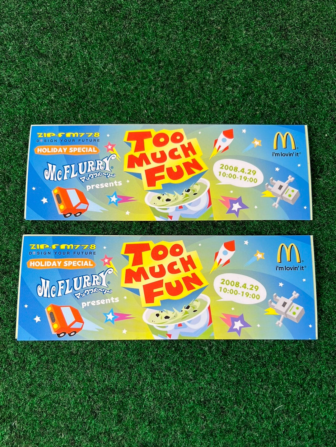 Zip FM & McDonalds - “Too Much Fun” McFlurry Sticker Set of 2