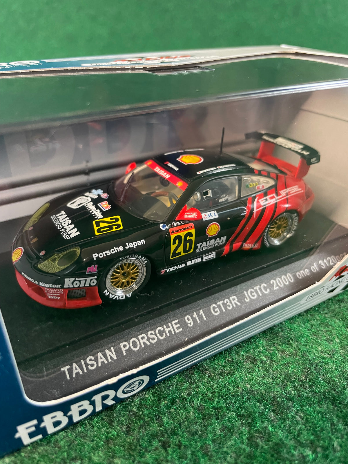 EBBRO Racing Car Collection - 2000 Taisan ADVAN Eclipse Porsche 911 GT3R 1/43 Scale Diecast