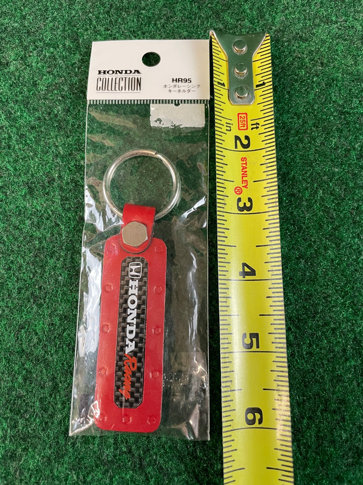 Honda Racing - Red/Black Leather & Carbon Fiber Keychain