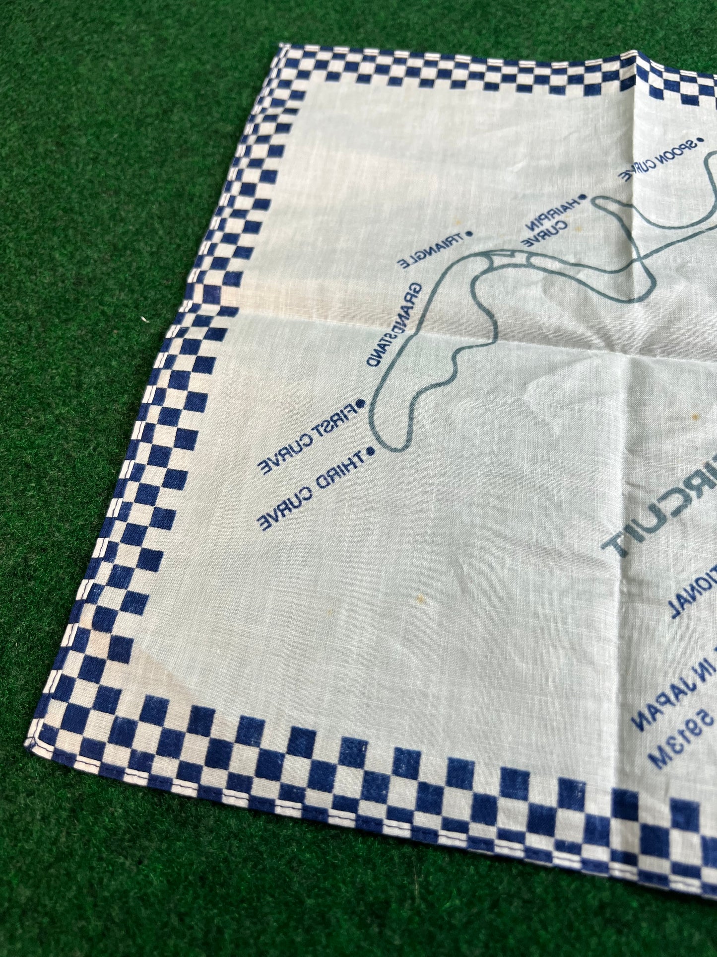 SUZUKA CIRCUIT - Course Map Vintage 1987 Handkerchief Towel