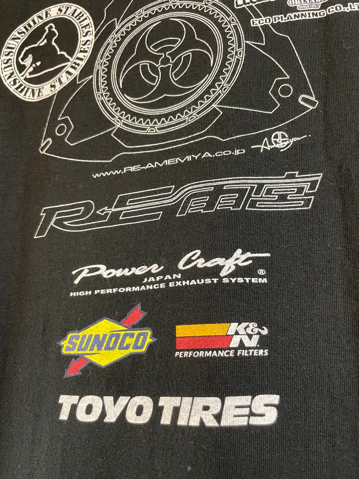 REAmemiya - (Toyo Tires, Sunoco, K&N) Promotional Collaboration Black T-Shirt (L)