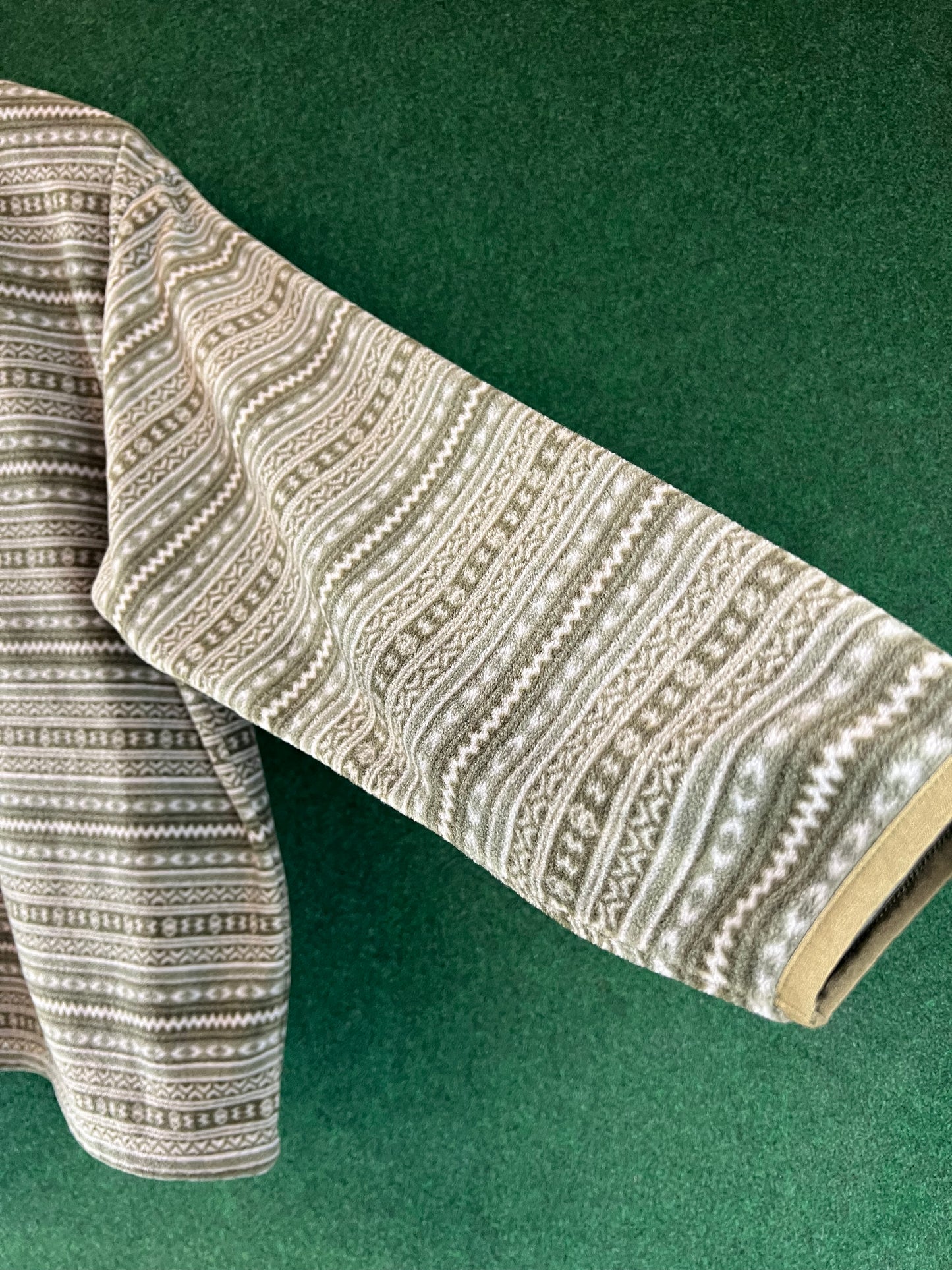 DUNLOP Motorsport - Green/Tan Patterned Fleece Zip Up Jacket - 3L