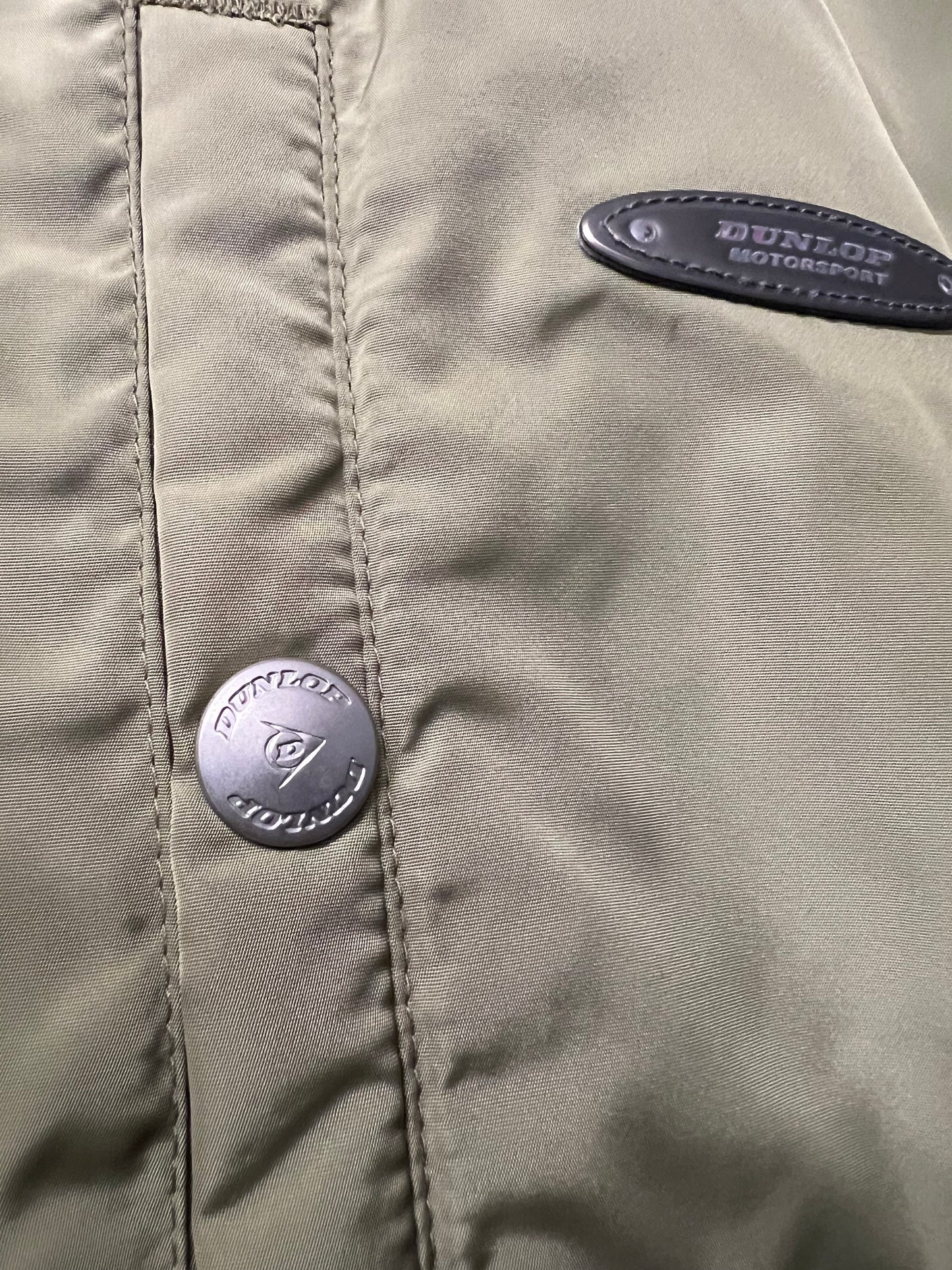 DUNLOP Motorsport -“Sports Oriented Since 1888” Olive Green Windbreaker Zip Up Jacket - LL