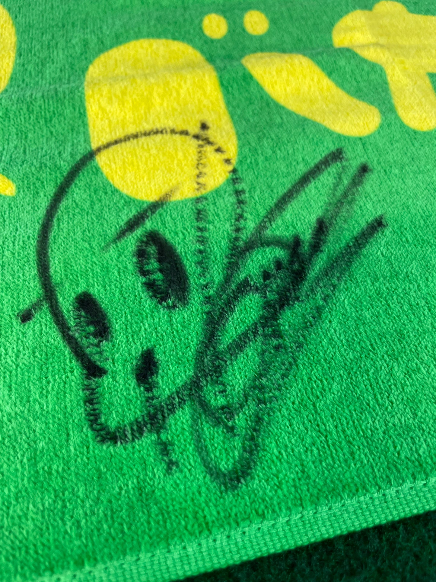 URAS Autographed Green & Yellow Towel