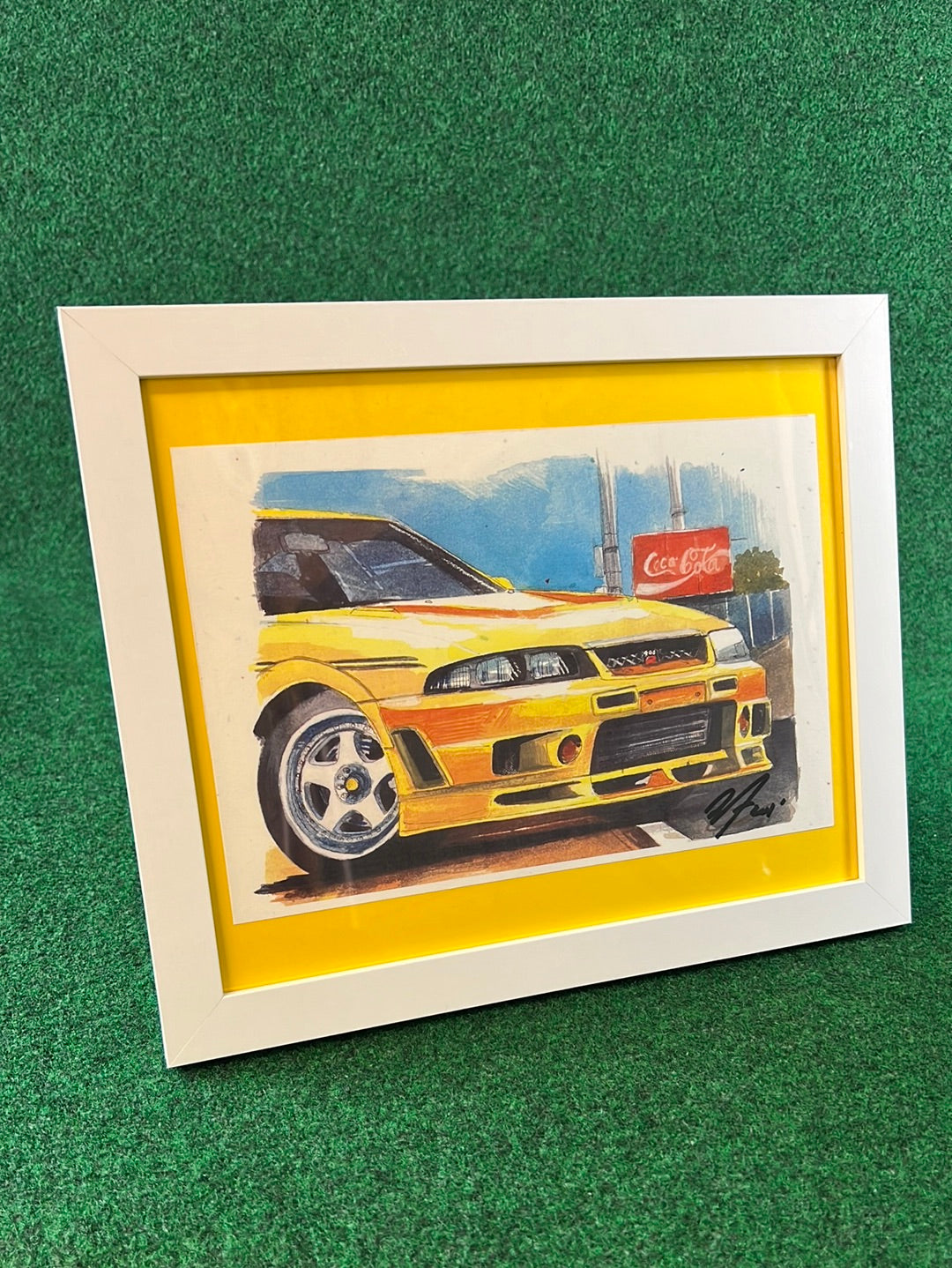 Yellow Nissan Skyline R33 GTR Nismo 400R Framed Print