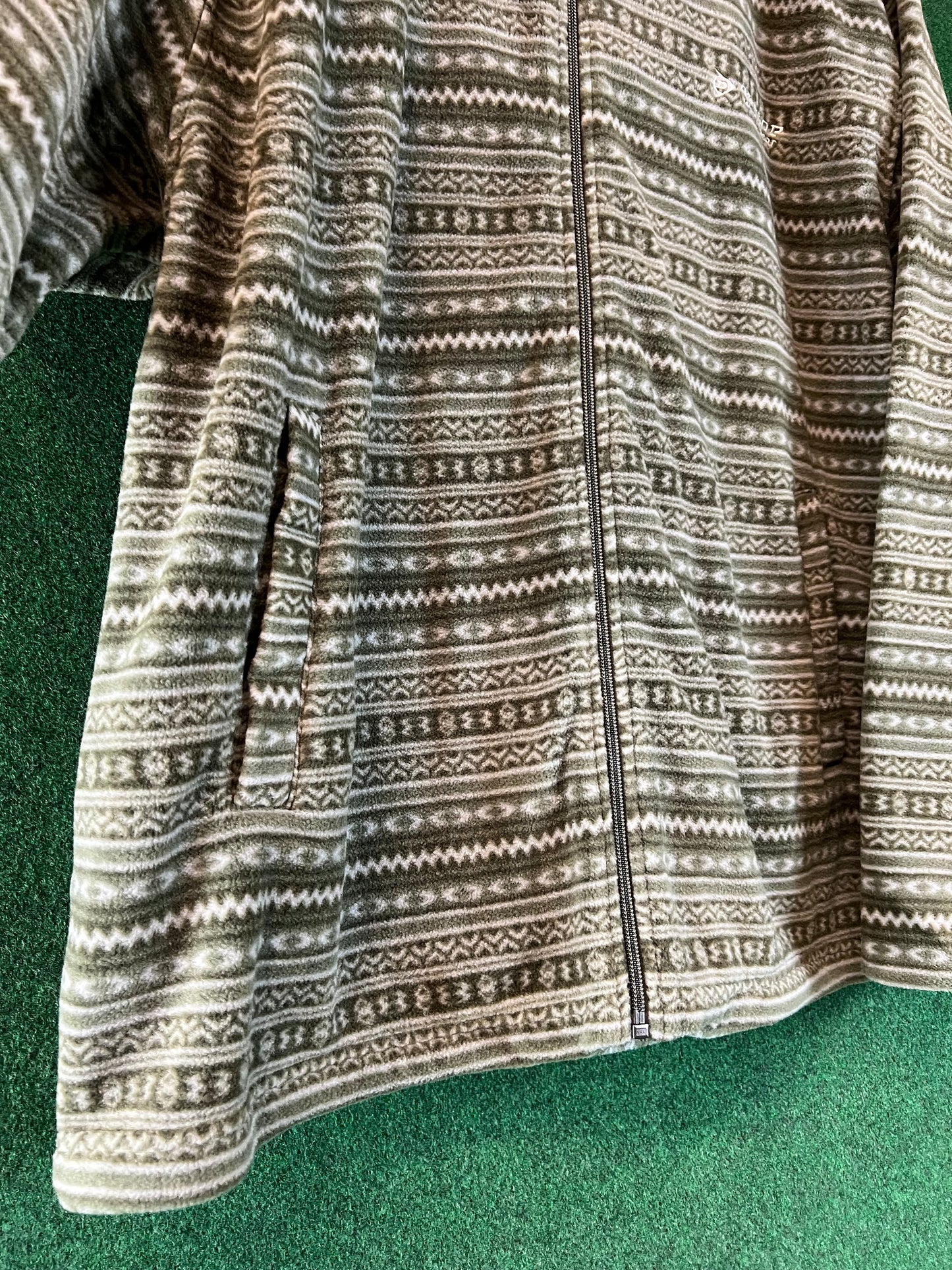 DUNLOP Motorsport - Green/Tan Patterned Fleece Zip Up Jacket - 3L