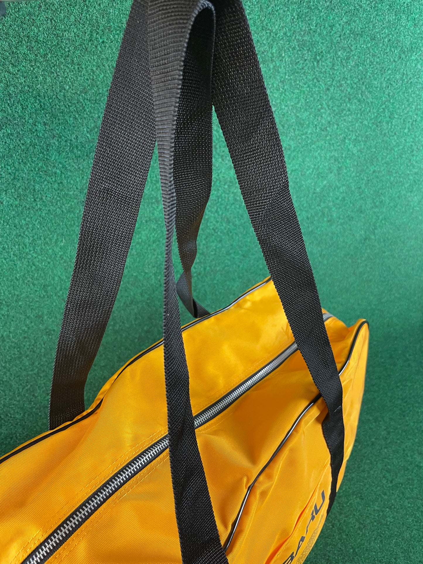 SUBARU - Vintage Original Fuji Gunma Seikyo Japanese Dealership Yellow Duffle Travel Bag