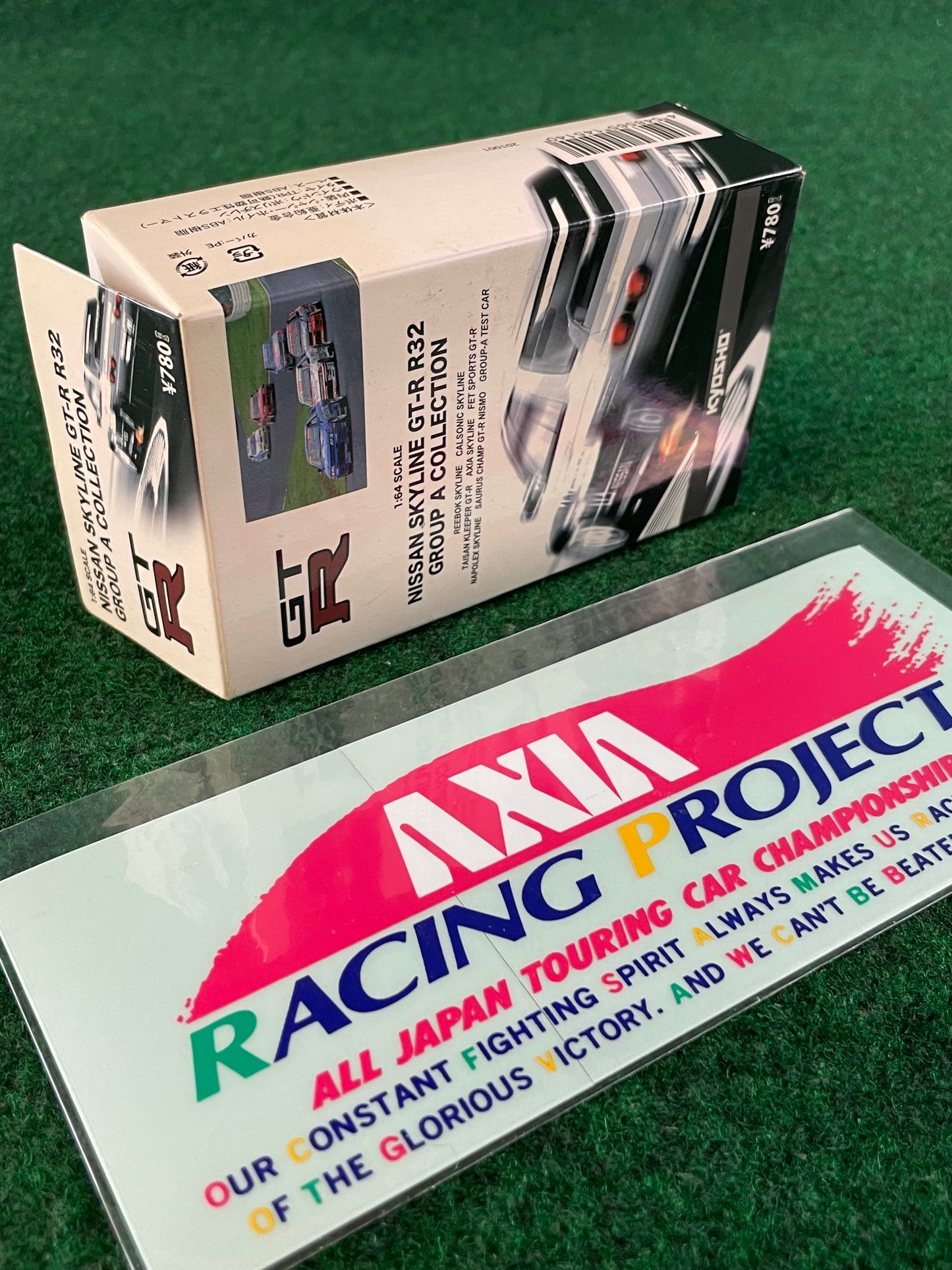 AXIA Group A Nissan Skyline R32 GT-R Vintage Sticker & 1/64 Scale Diecast Set