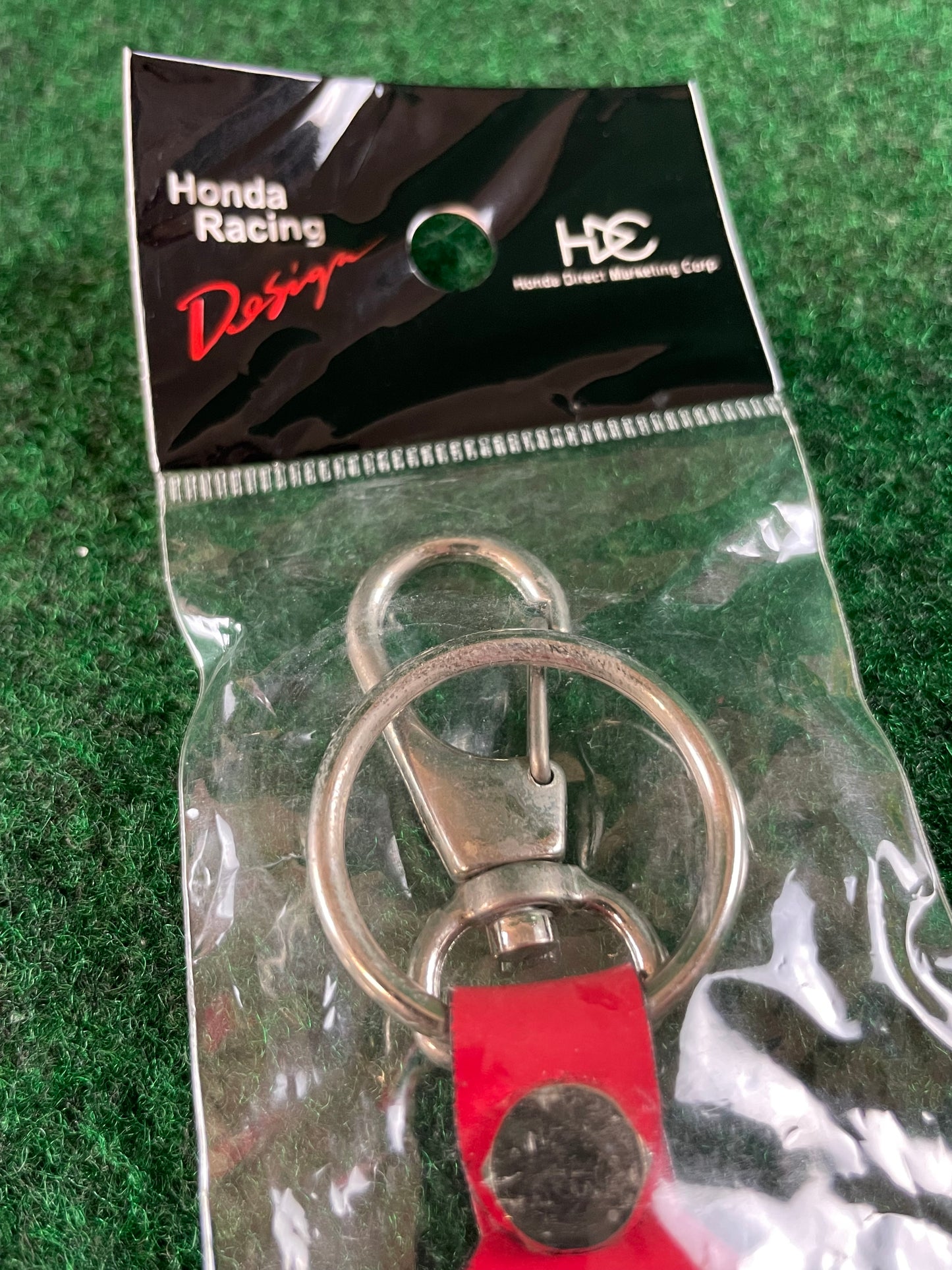 Honda Racing - Red/Black Leather & Carbon Fiber Keychain