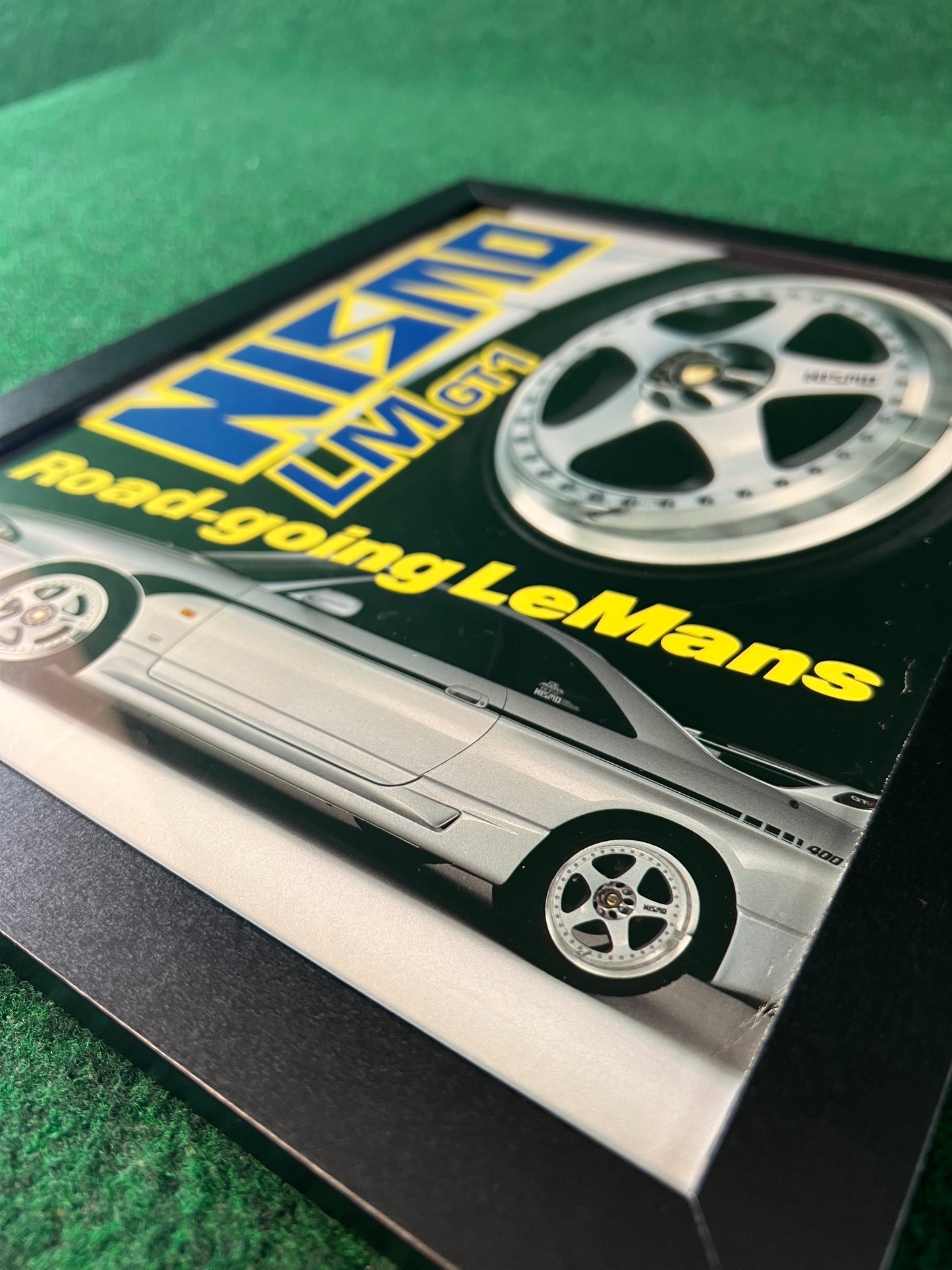 NISMO - RAYS Wheels LMGT1 on Nissan Skyline R33 GT-R 400R & LMGT2 on R33 GTS-T Framed Advertisement Picture Set (1995)