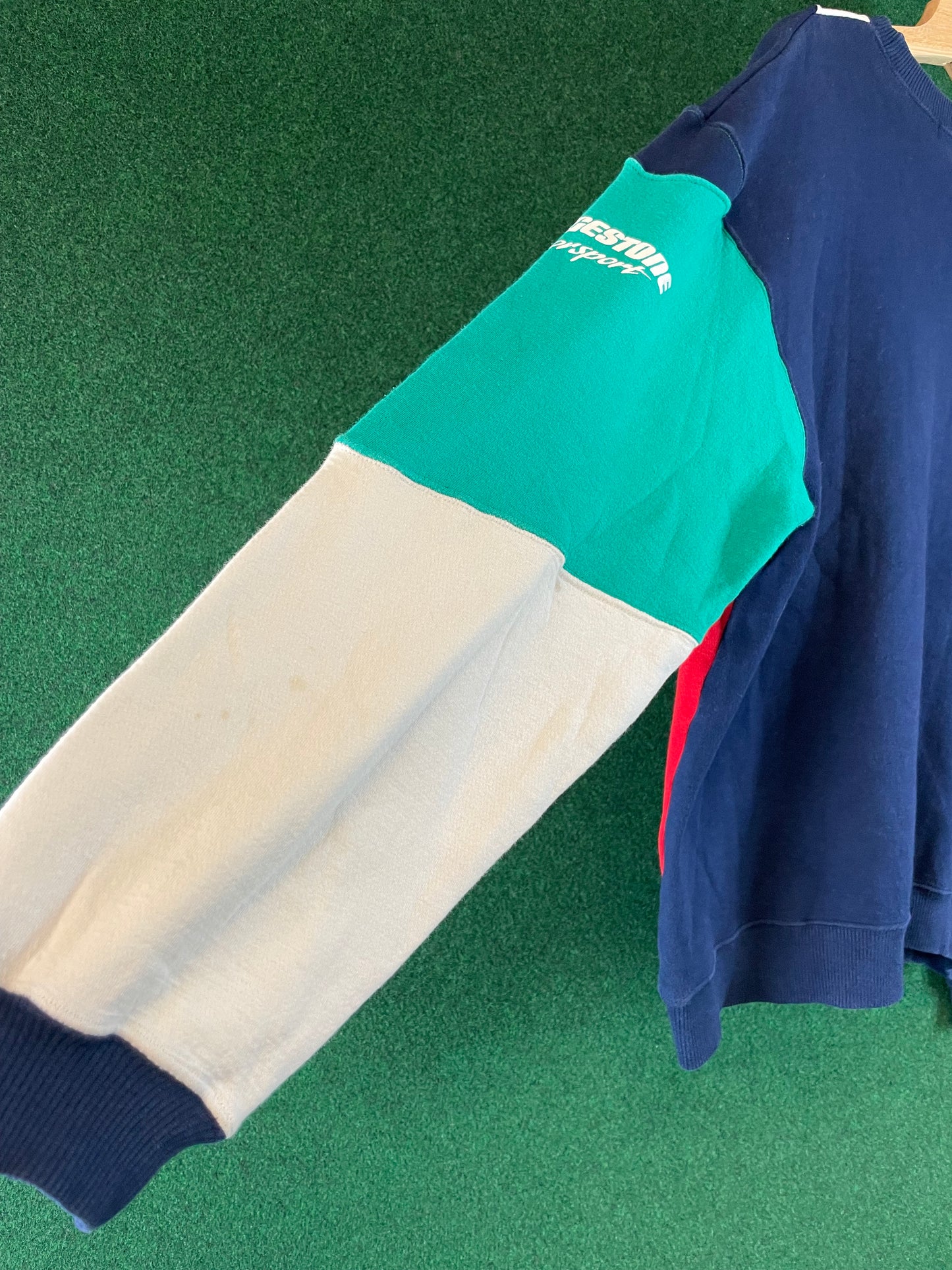 BRIDGESTONE Motorsport Cut and Sew Multicolor Vintage Sweatshirt